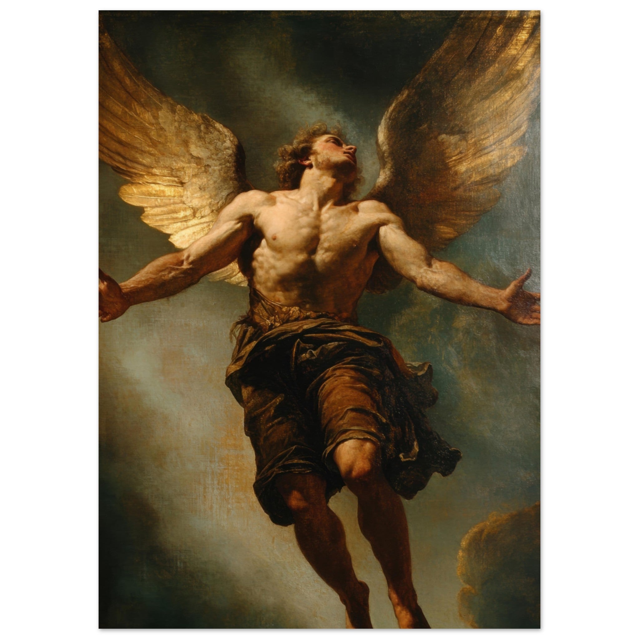 Fine Art Poster Portrait - The Fallen Angels Descent Baroque Mythological 3 - Shop Ai Art WebShop - Digital Art online Store