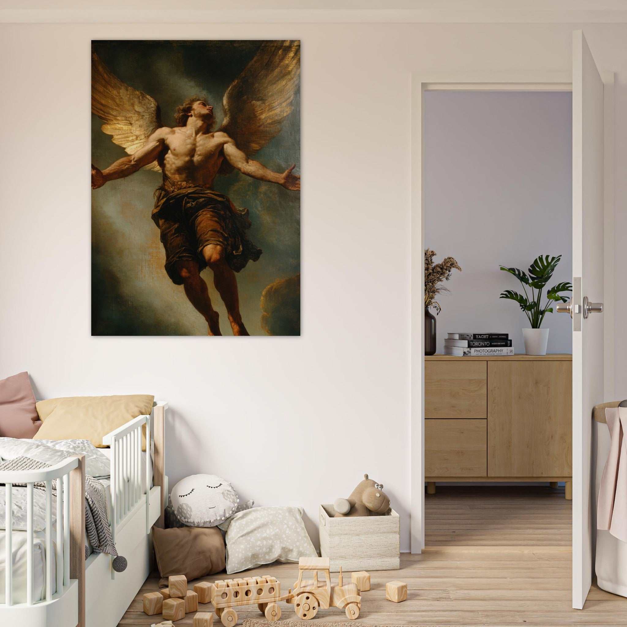 Fine Art Poster Portrait - The Fallen Angels Descent Baroque Mythological 3 - Shop Ai Art WebShop - Digital Art online Store