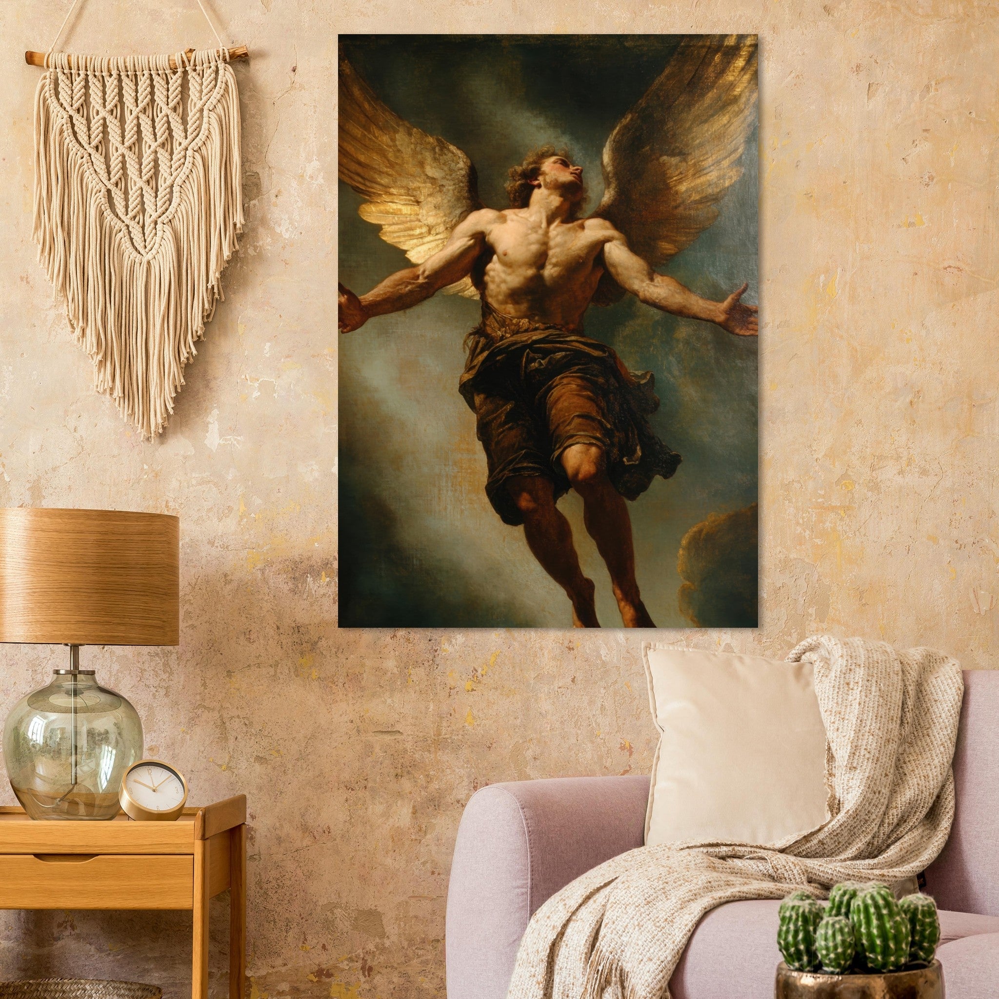 Fine Art Poster Portrait - The Fallen Angels Descent Baroque Mythological 3 - Shop Ai Art WebShop - Digital Art online Store