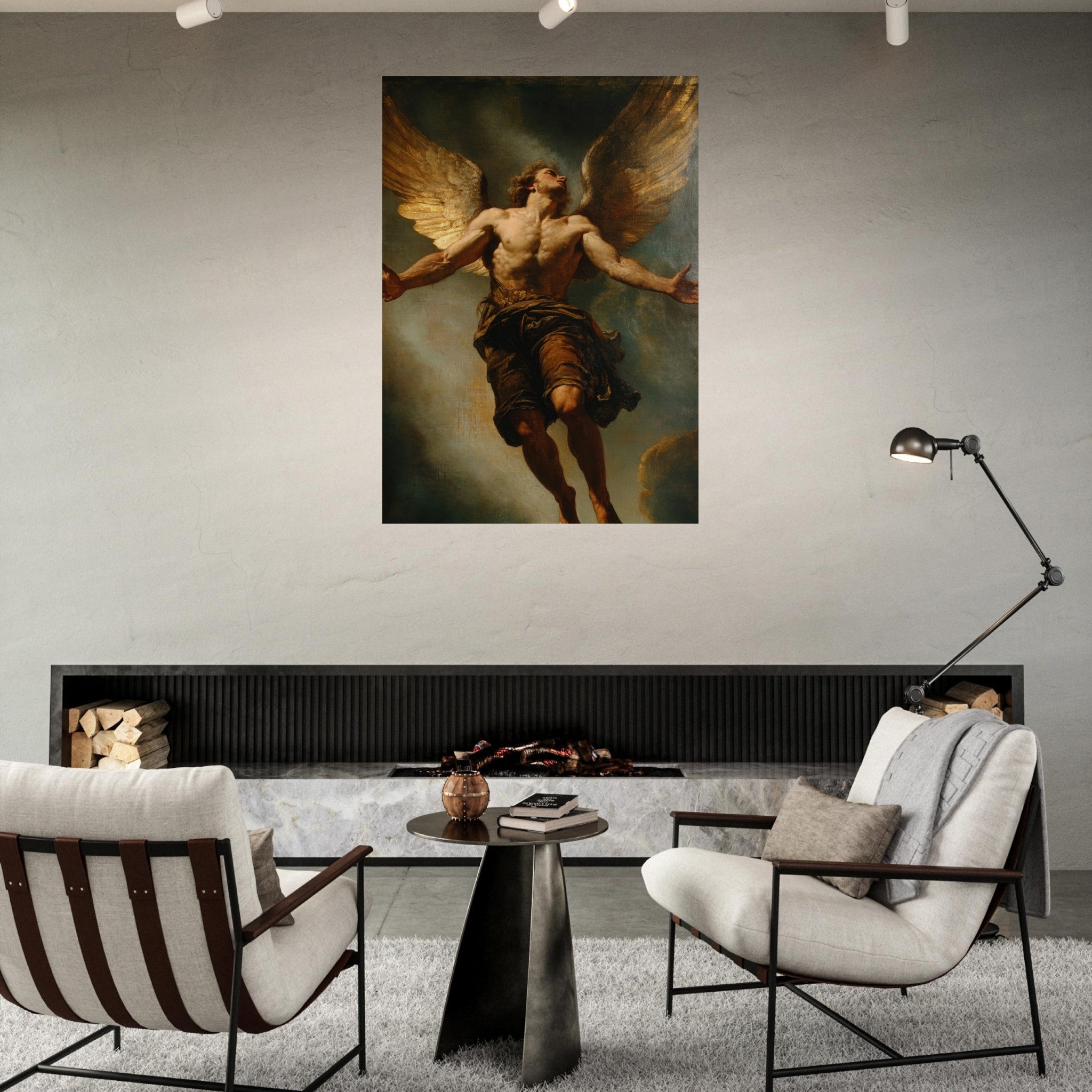 Fine Art Poster Portrait - The Fallen Angels Descent Baroque Mythological 3 - Shop Ai Art WebShop - Digital Art online Store