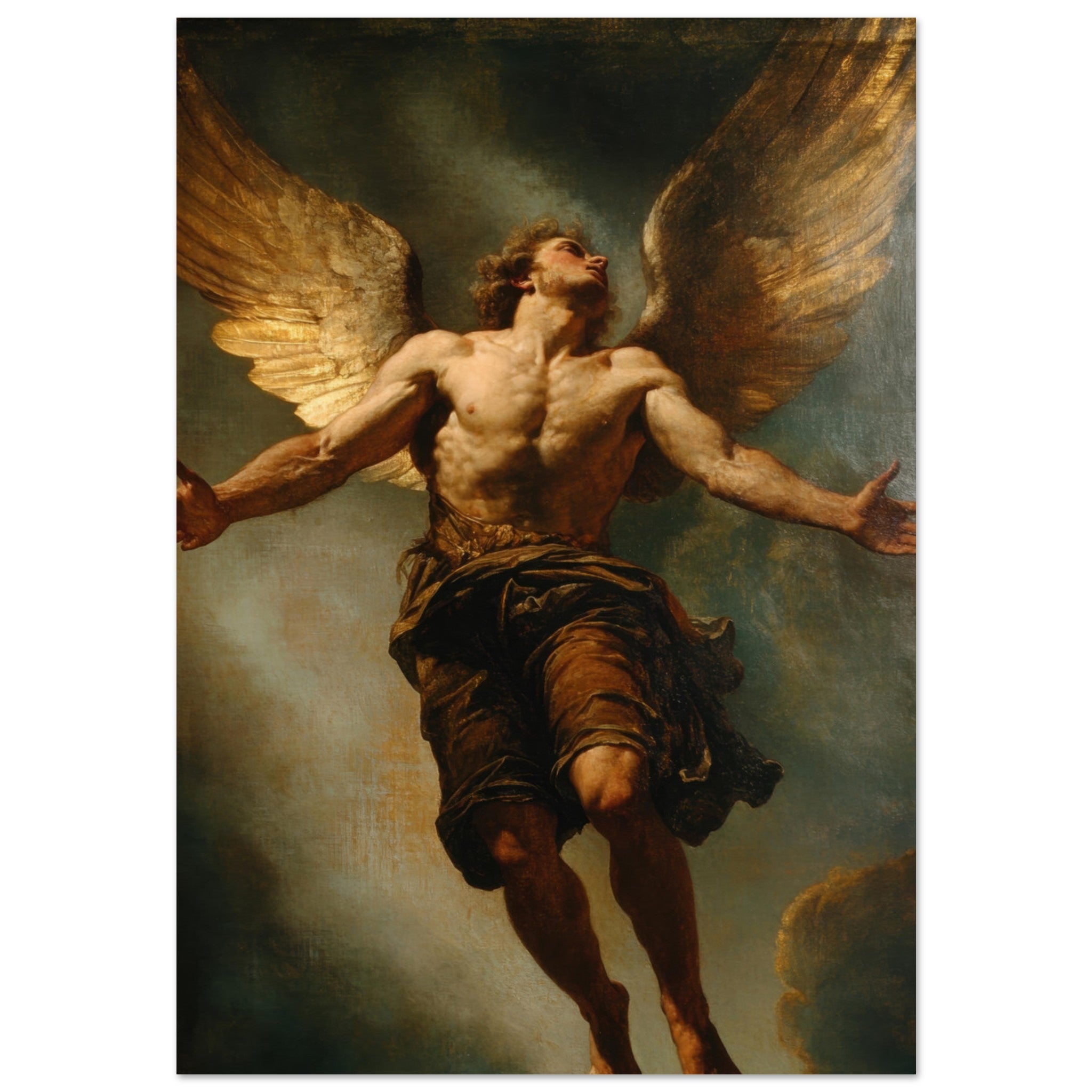 Fine Art Poster Portrait - The Fallen Angels Descent Baroque Mythological 3 - Shop Ai Art WebShop - Digital Art online Store
