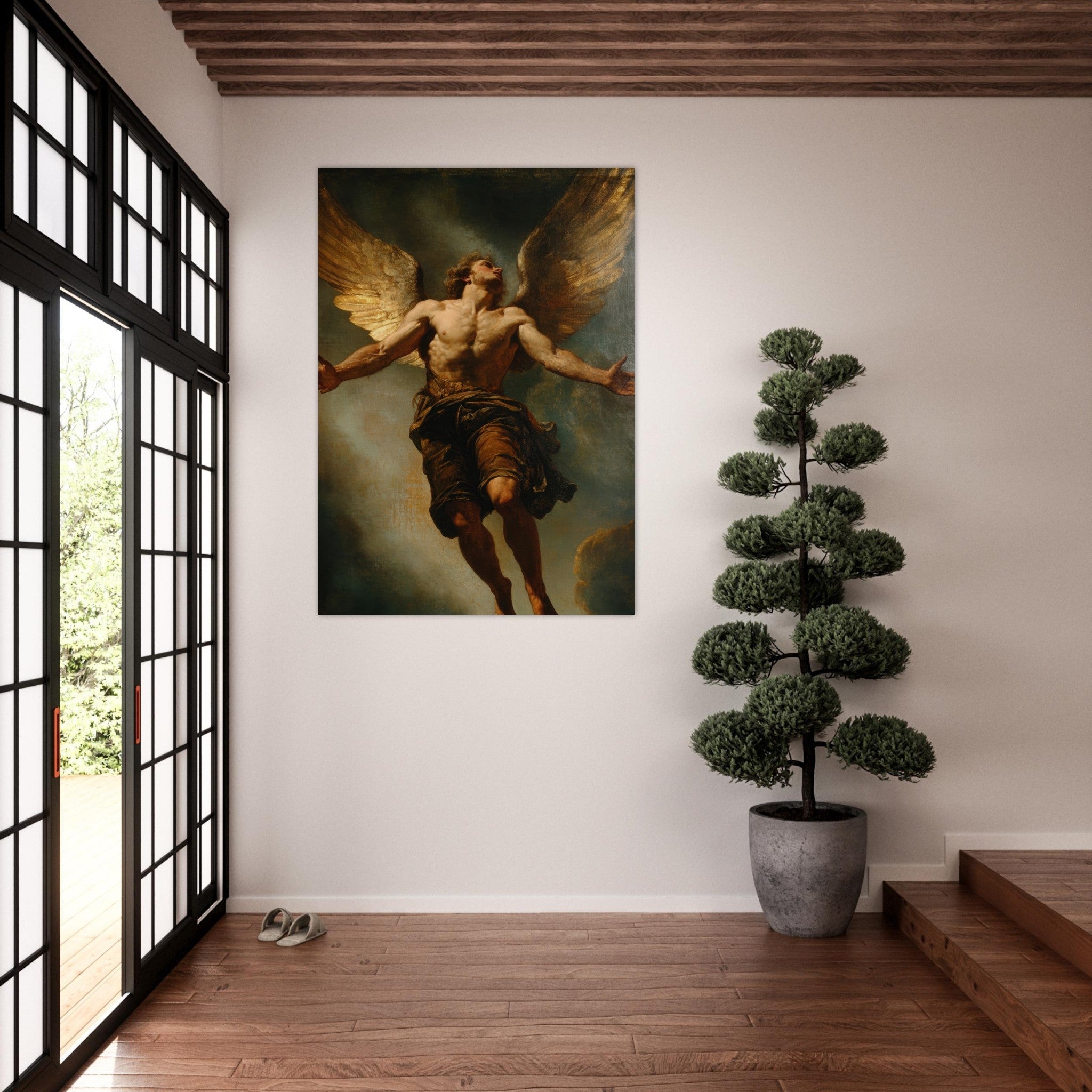 Fine Art Poster Portrait - The Fallen Angels Descent Baroque Mythological 3 - Shop Ai Art WebShop - Digital Art online Store