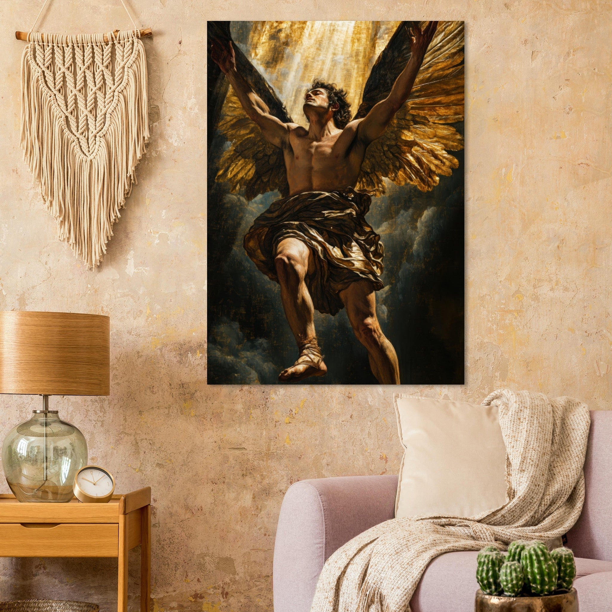 Fine Art Poster Portrait - The Fallen Angels Descent Baroque Mythological 5 - Shop Ai Art WebShop - Digital Art online Store
