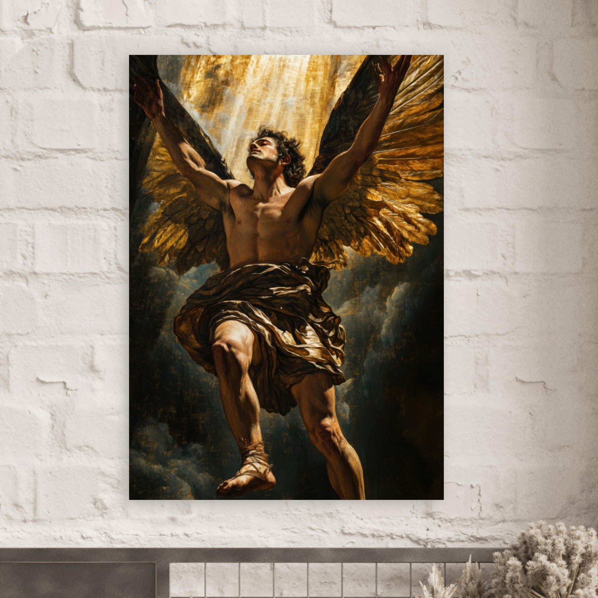 Fine Art Poster Portrait - The Fallen Angels Descent Baroque Mythological 5 - Shop Ai Art WebShop - Digital Art online Store