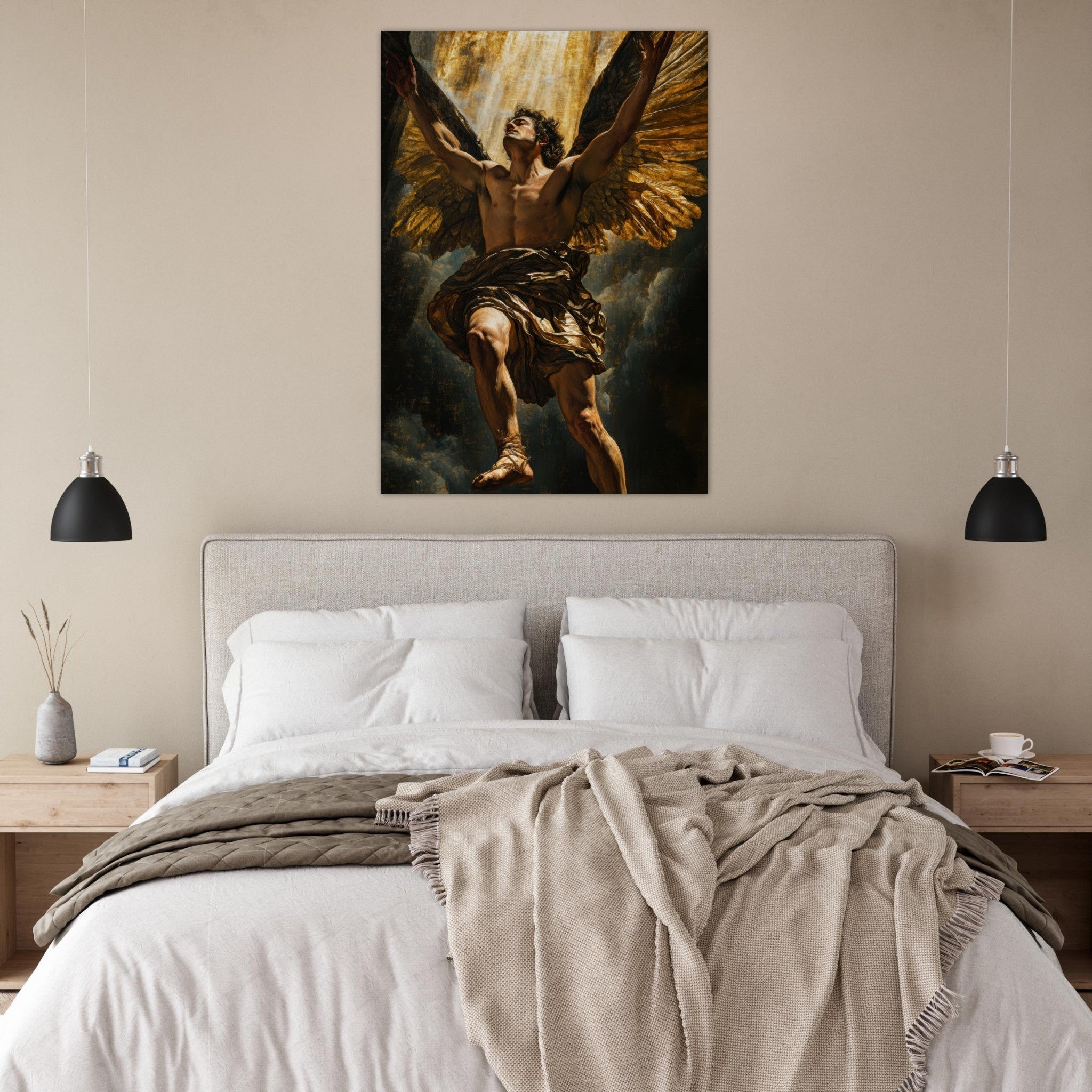 Fine Art Poster Portrait - The Fallen Angels Descent Baroque Mythological 5 - Shop Ai Art WebShop - Digital Art online Store