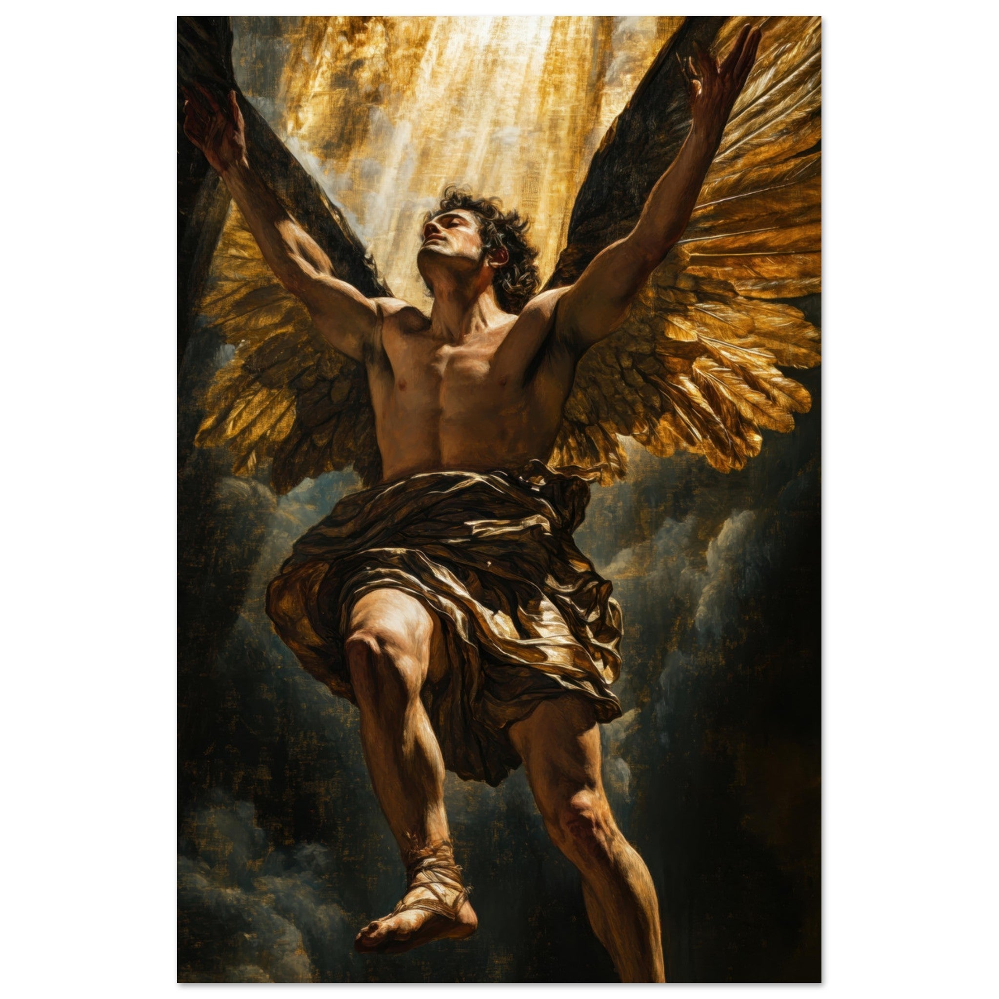 Fine Art Poster Portrait - The Fallen Angels Descent Baroque Mythological 5 - Shop Ai Art WebShop - Digital Art online Store