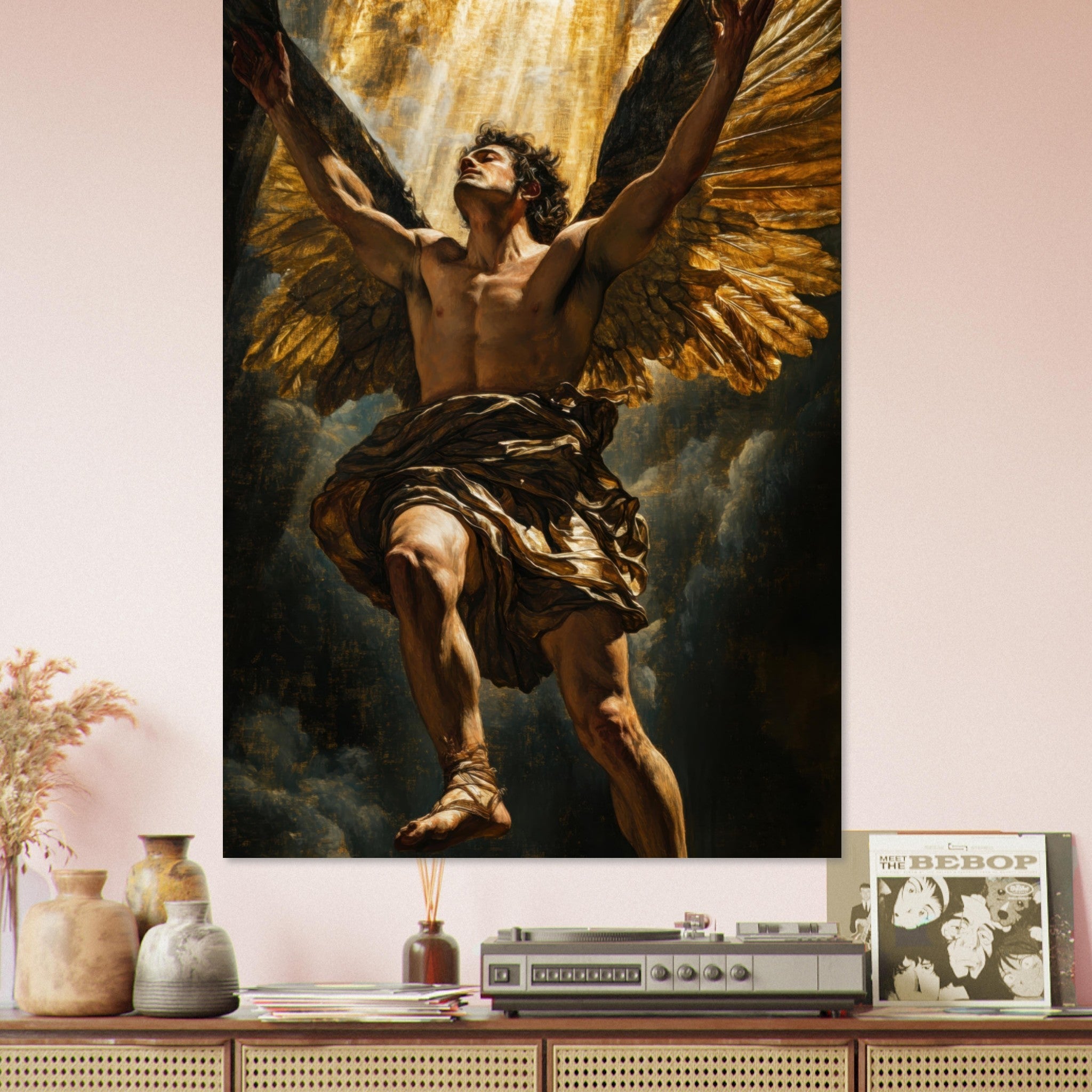 Fine Art Poster Portrait - The Fallen Angels Descent Baroque Mythological 5 - Shop Ai Art WebShop - Digital Art online Store