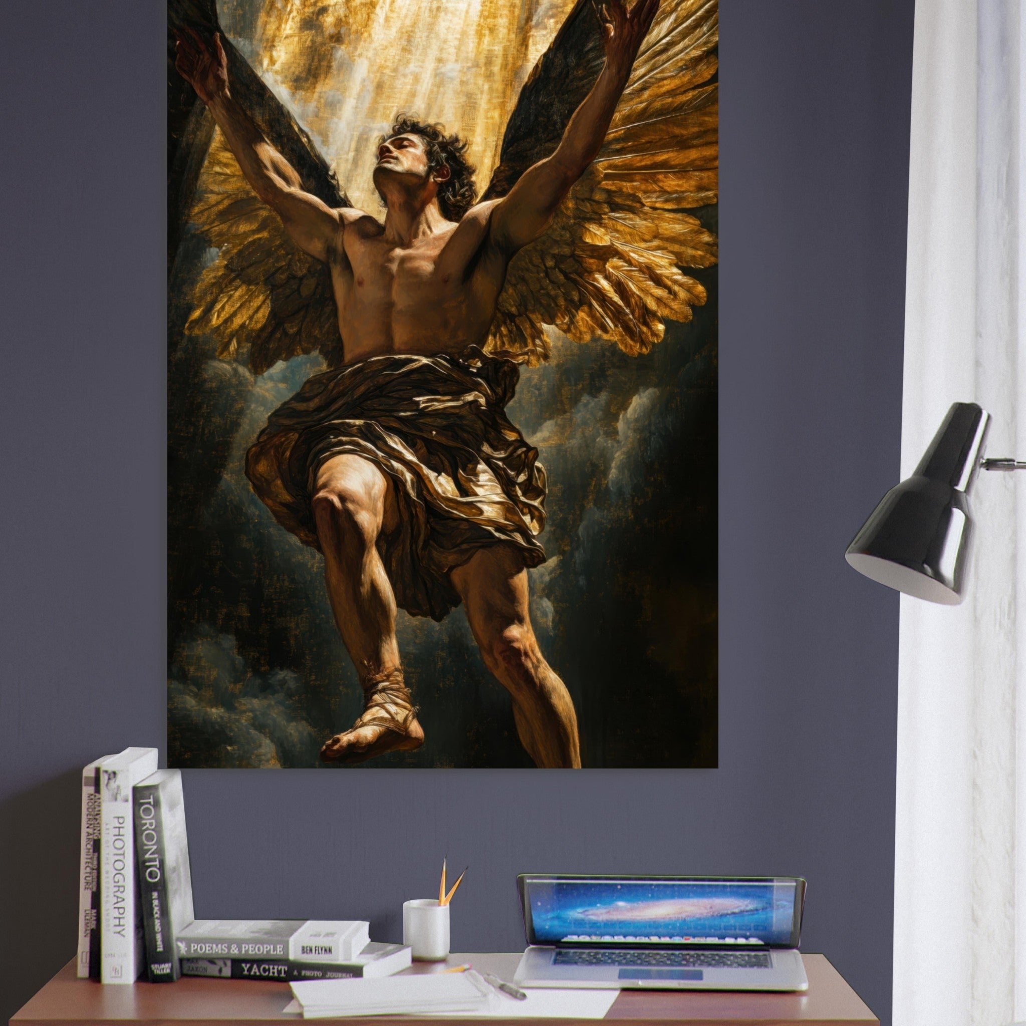 Fine Art Poster Portrait - The Fallen Angels Descent Baroque Mythological 5 - Shop Ai Art WebShop - Digital Art online Store