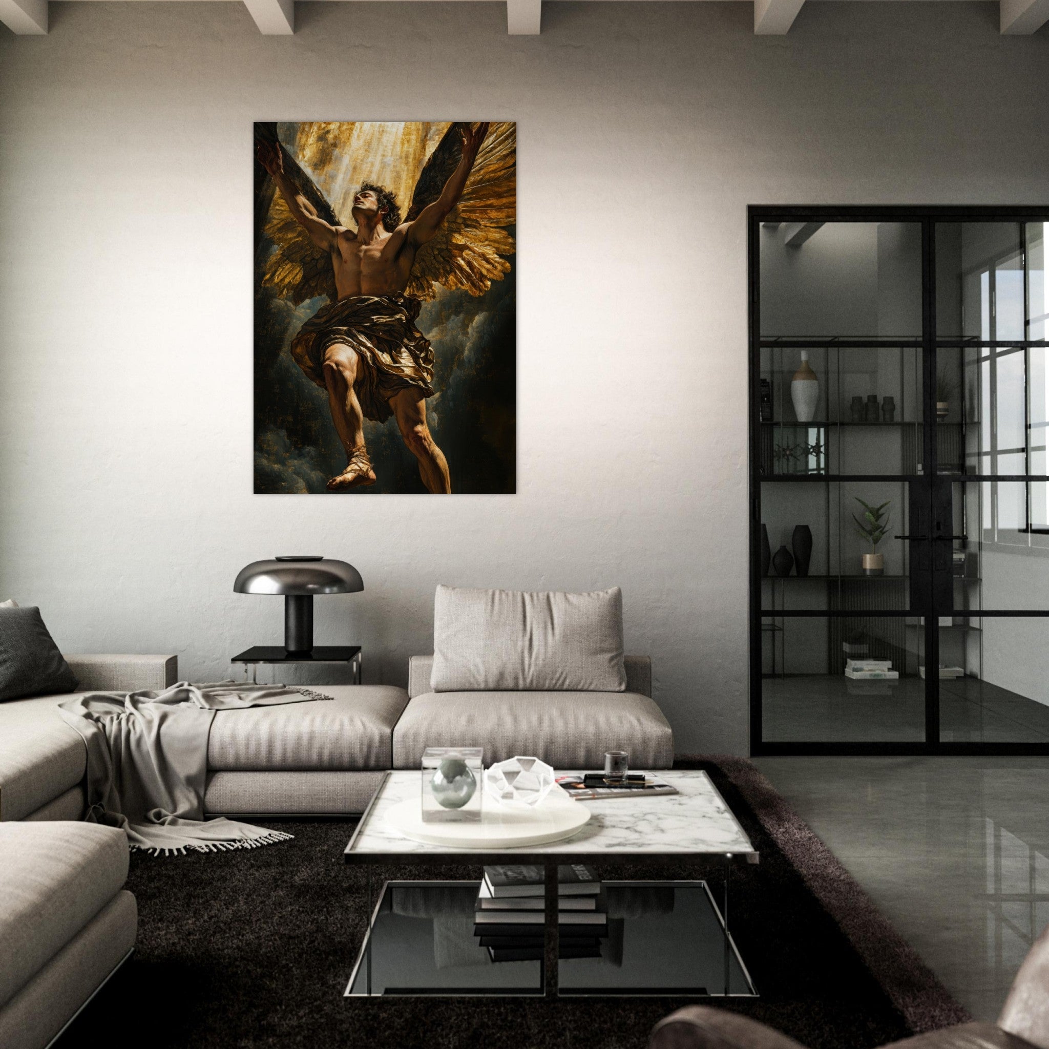 Fine Art Poster Portrait - The Fallen Angels Descent Baroque Mythological 5 - Shop Ai Art WebShop - Digital Art online Store