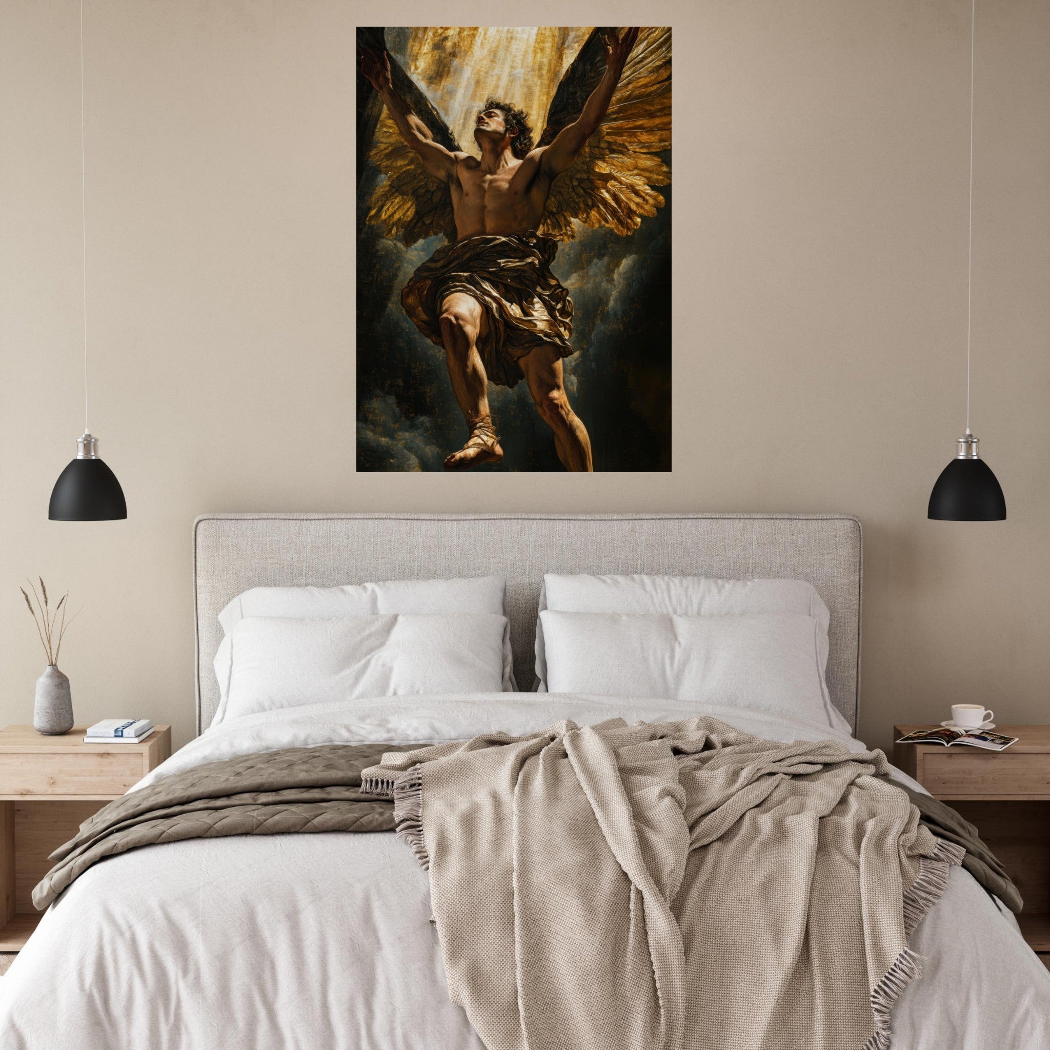 Fine Art Poster Portrait - The Fallen Angels Descent Baroque Mythological 5 - Shop Ai Art WebShop - Digital Art online Store