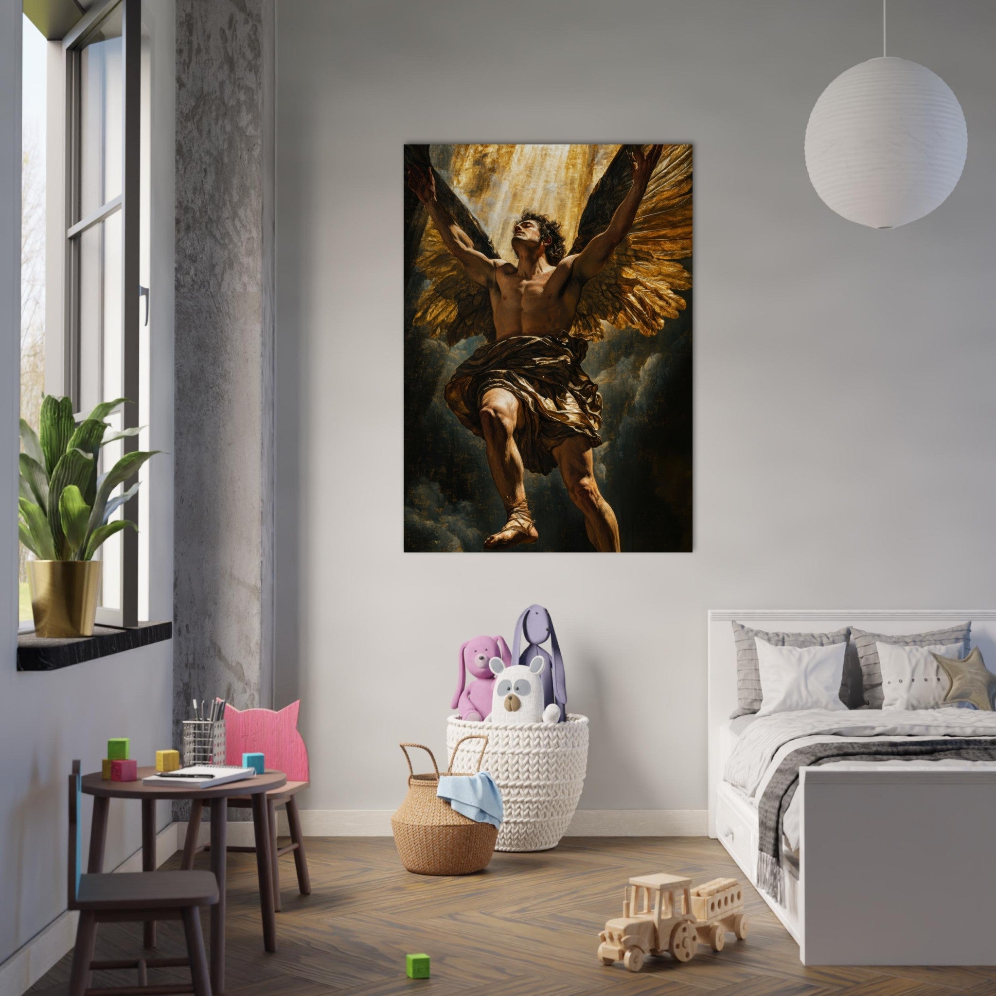 Fine Art Poster Portrait - The Fallen Angels Descent Baroque Mythological 5 - Shop Ai Art WebShop - Digital Art online Store