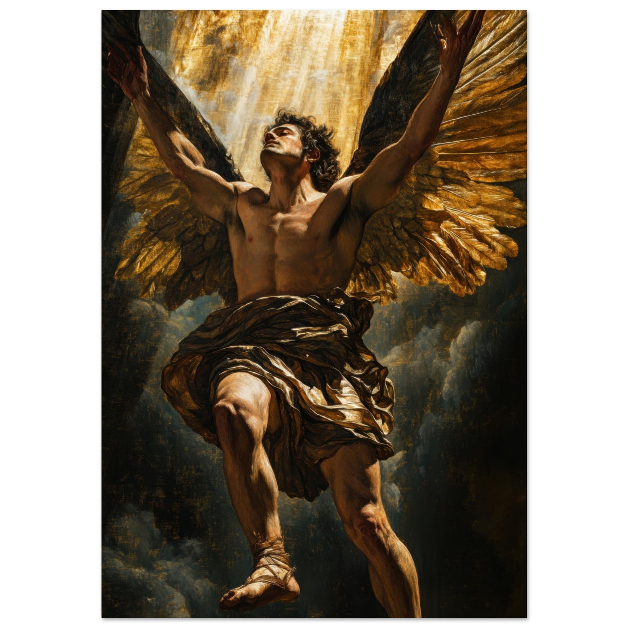 Fine Art Poster Portrait - The Fallen Angels Descent Baroque Mythological 5 - Shop Ai Art WebShop - Digital Art online Store