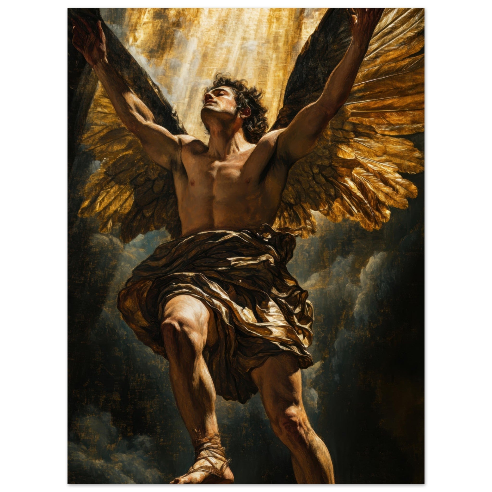 Fine Art Poster Portrait - The Fallen Angels Descent Baroque Mythological 5 - Shop Ai Art WebShop - Digital Art online Store