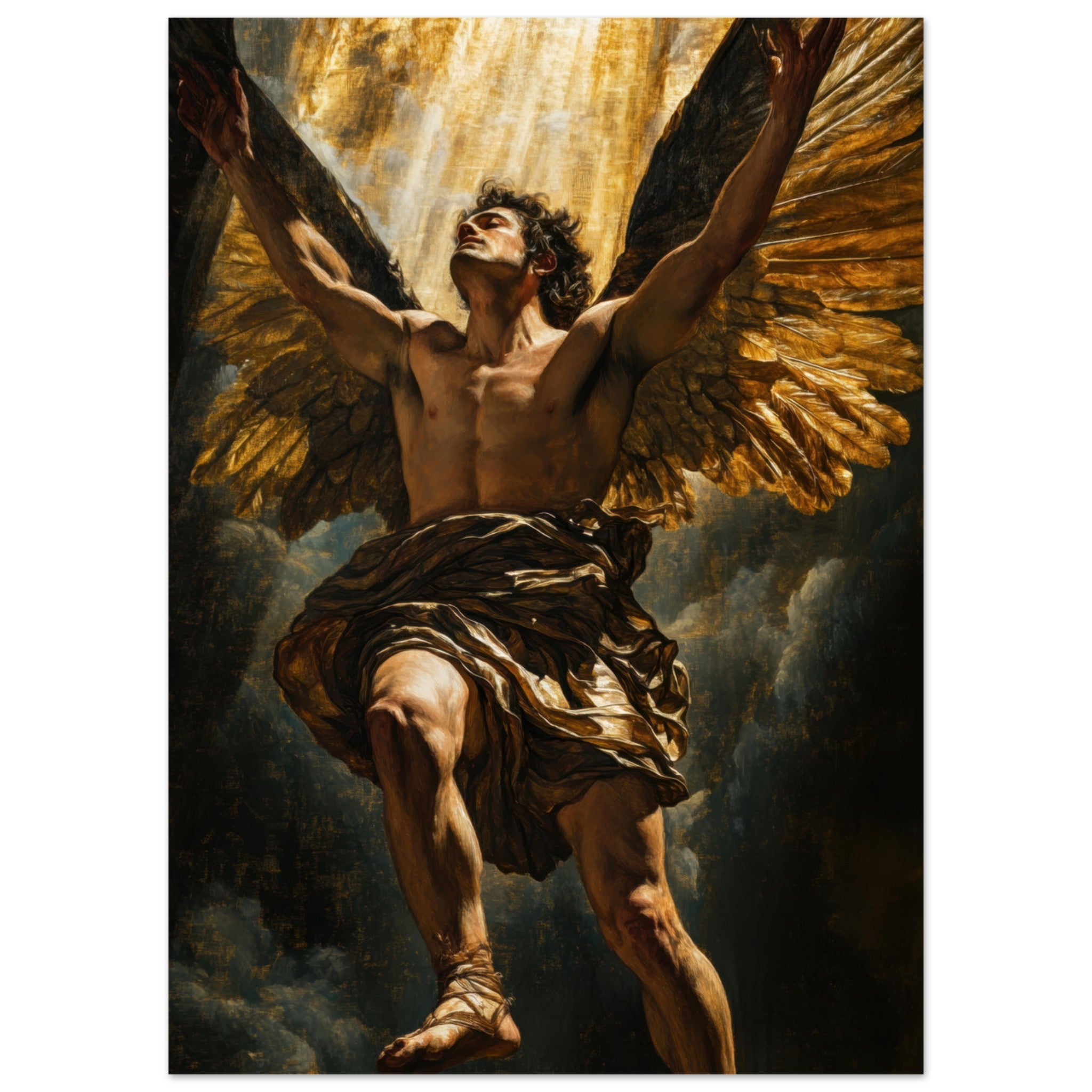 Fine Art Poster Portrait - The Fallen Angels Descent Baroque Mythological 5 - Shop Ai Art WebShop - Digital Art online Store