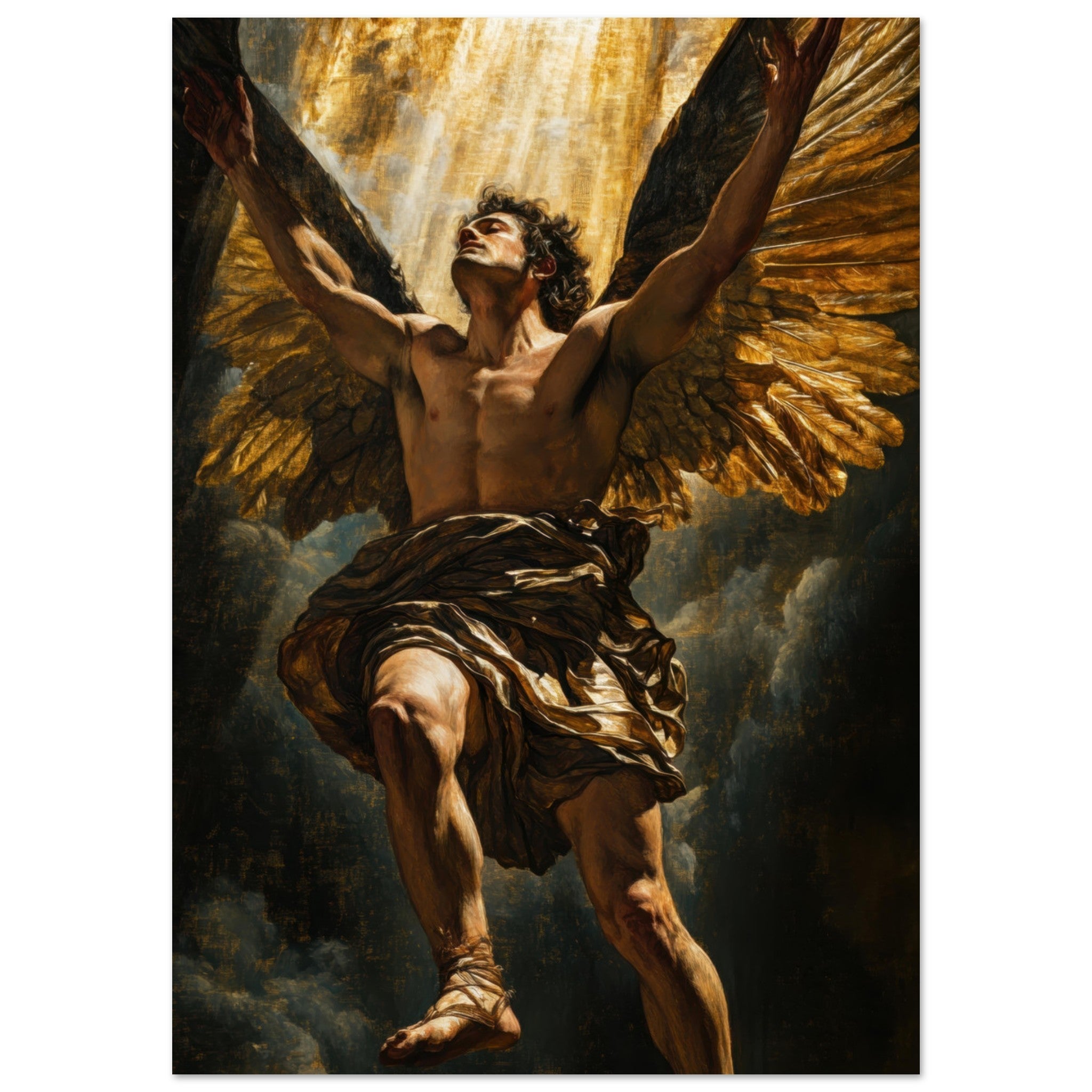 Fine Art Poster Portrait - The Fallen Angels Descent Baroque Mythological 5 - Shop Ai Art WebShop - Digital Art online Store