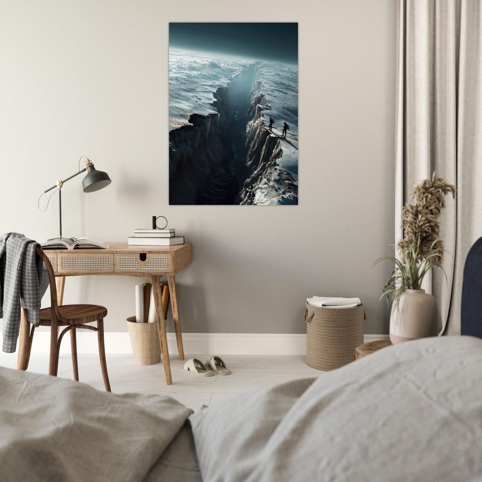 Fine Art Poster Portrait - The Frozen Wasteland of Europa An expedition tea - Shop Ai Art WebShop - Digital Art online Store