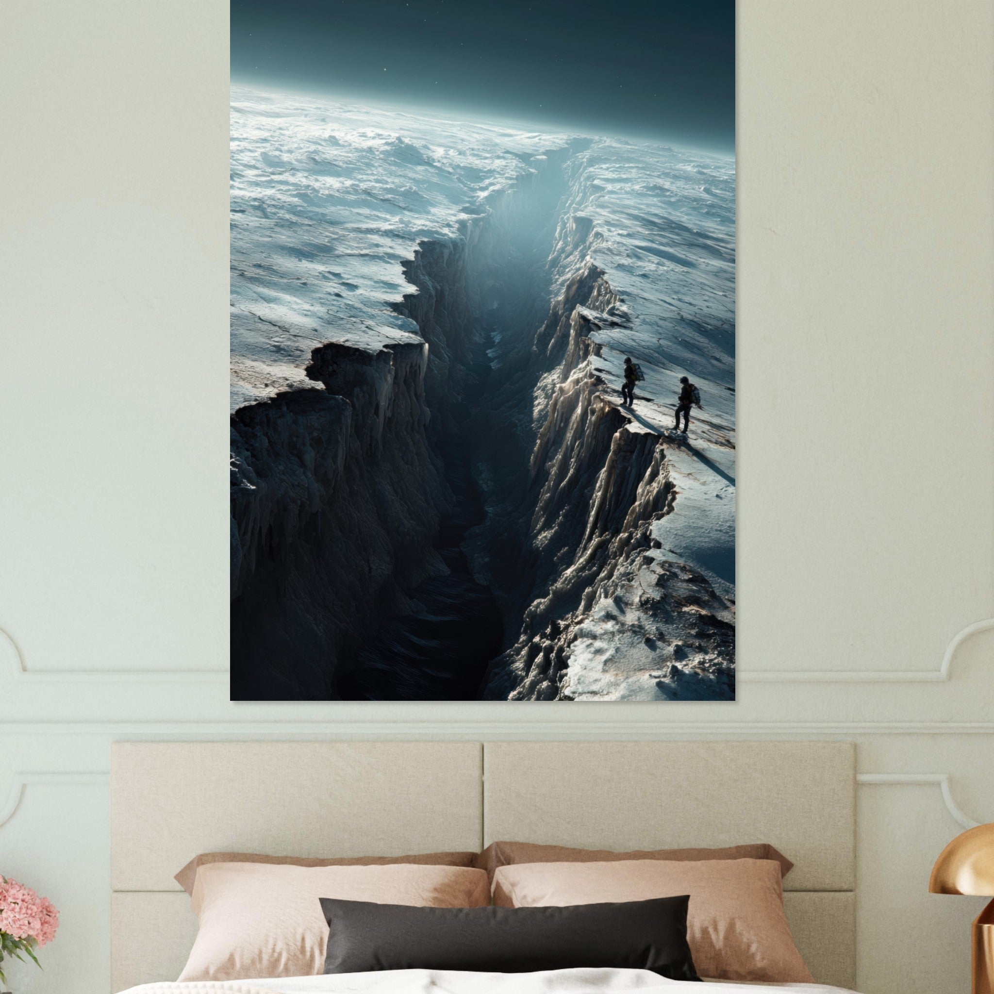 Fine Art Poster Portrait - The Frozen Wasteland of Europa An expedition tea - Shop Ai Art WebShop - Digital Art online Store
