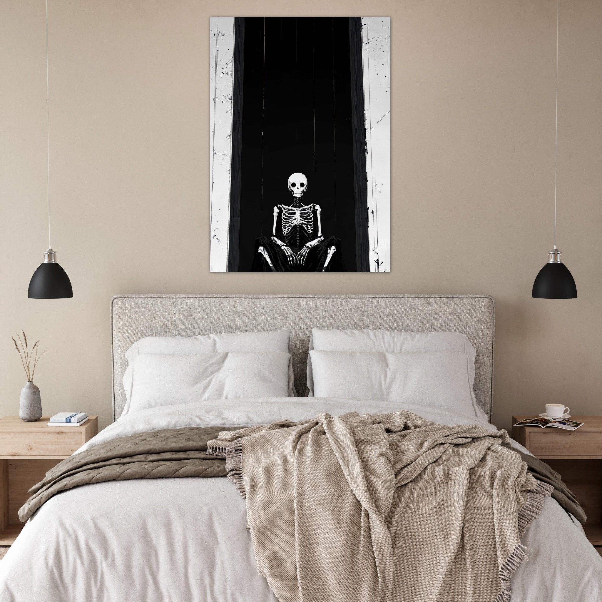 Fine Art Poster Portrait - The Hollow King A haunting minimalist piece feat - Shop Ai Art WebShop - Digital Art online Store