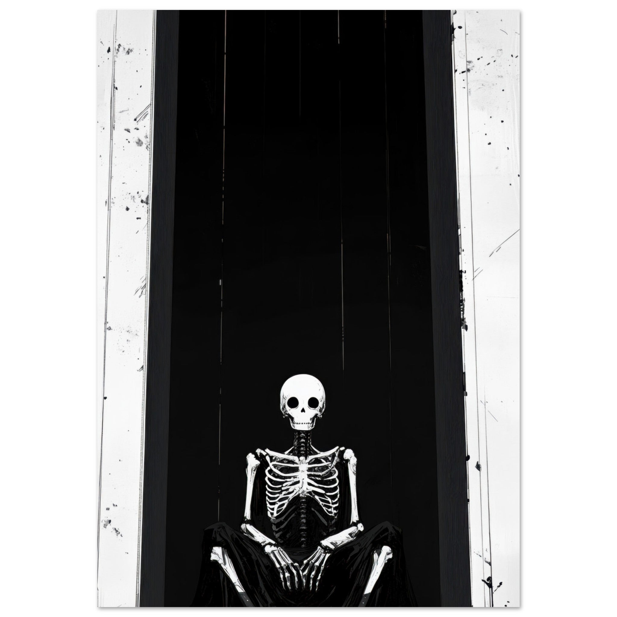Fine Art Poster Portrait - The Hollow King A haunting minimalist piece feat - Shop Ai Art WebShop - Digital Art online Store