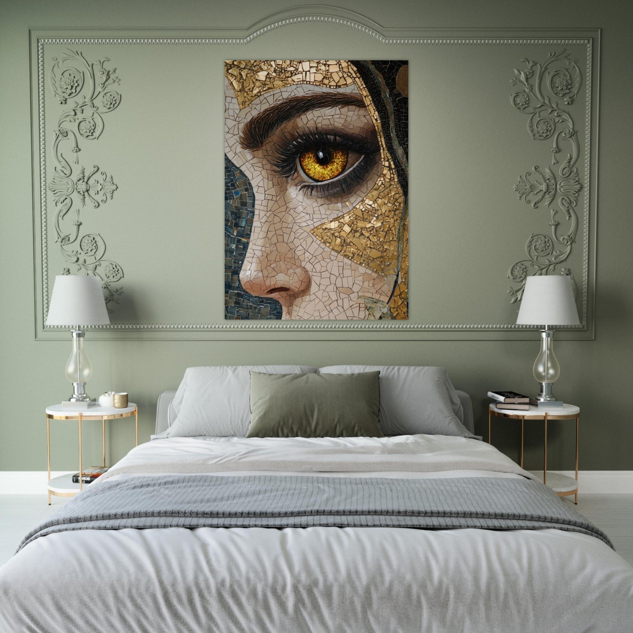 Fine Art Poster Portrait - The Oracles Forbidden Prophecy Byzantine Mosaic - Shop Ai Art WebShop - Digital Art online Store