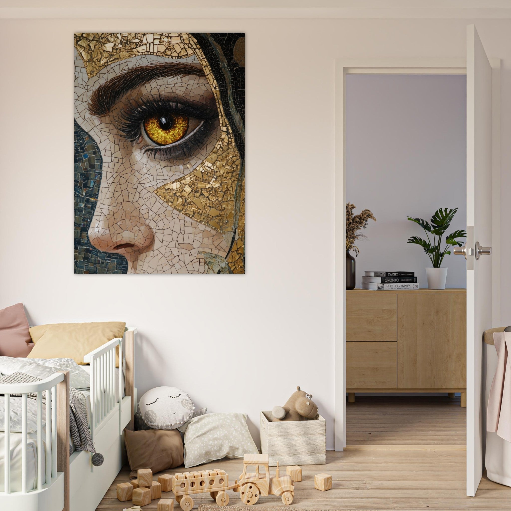 Fine Art Poster Portrait - The Oracles Forbidden Prophecy Byzantine Mosaic - Shop Ai Art WebShop - Digital Art online Store