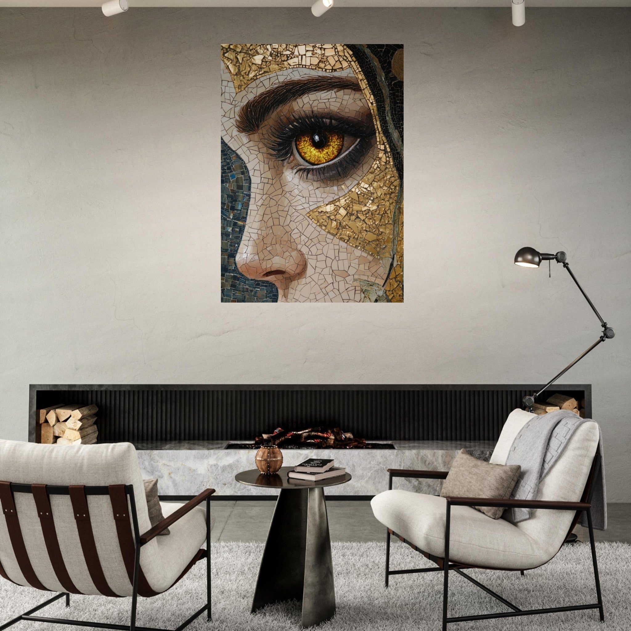 Fine Art Poster Portrait - The Oracles Forbidden Prophecy Byzantine Mosaic - Shop Ai Art WebShop - Digital Art online Store