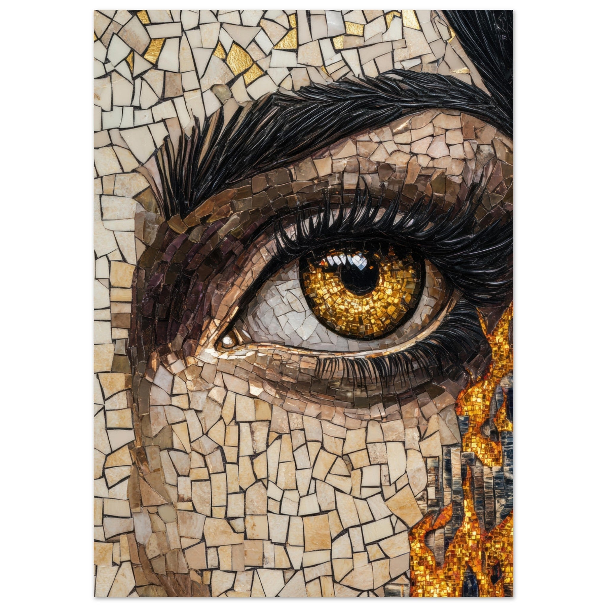 Fine Art Poster Portrait - The Oracles Forbidden Prophecy Byzantine Mosaic 2 - Shop Ai Art WebShop - Digital Art online Store