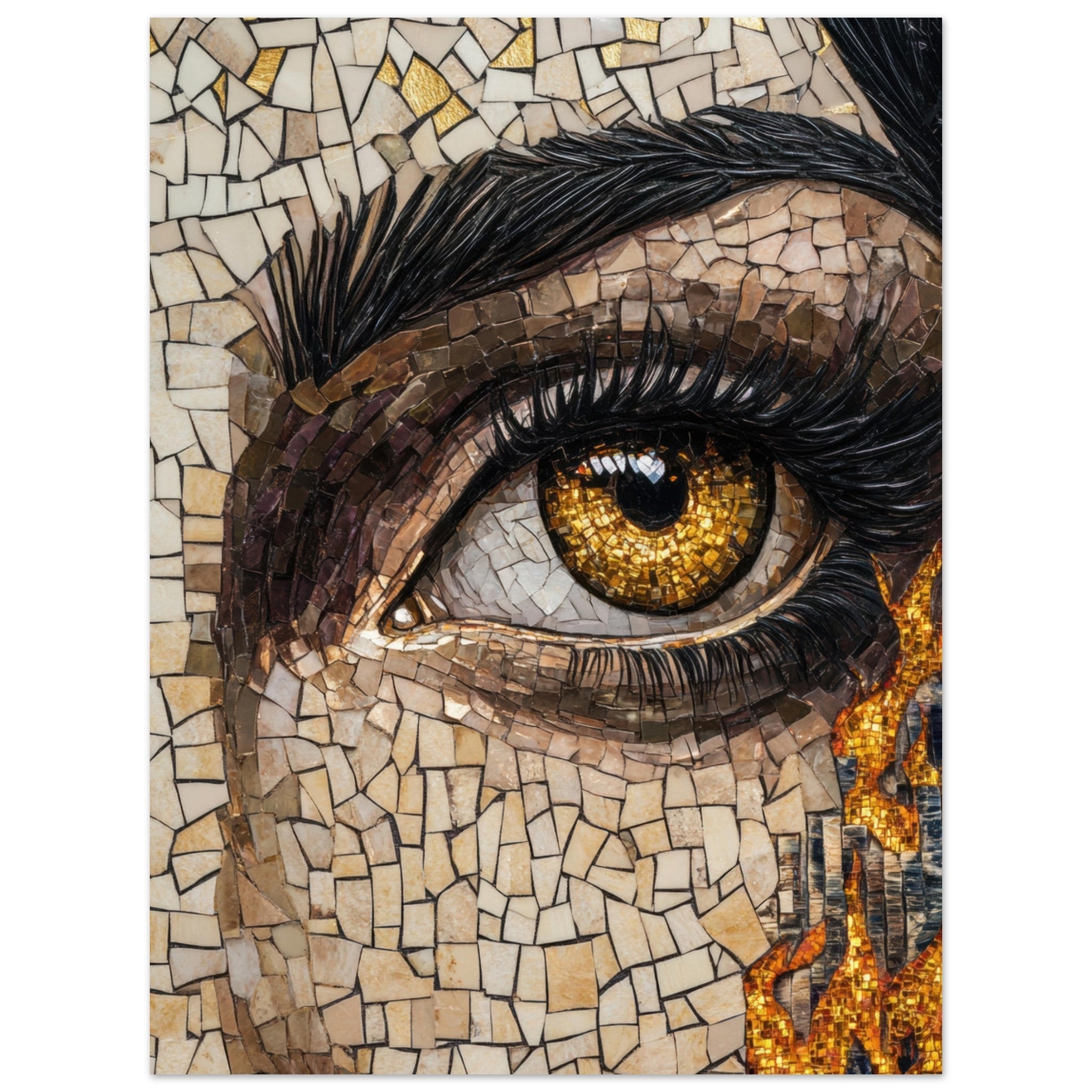 Fine Art Poster Portrait - The Oracles Forbidden Prophecy Byzantine Mosaic 2 - Shop Ai Art WebShop - Digital Art online Store