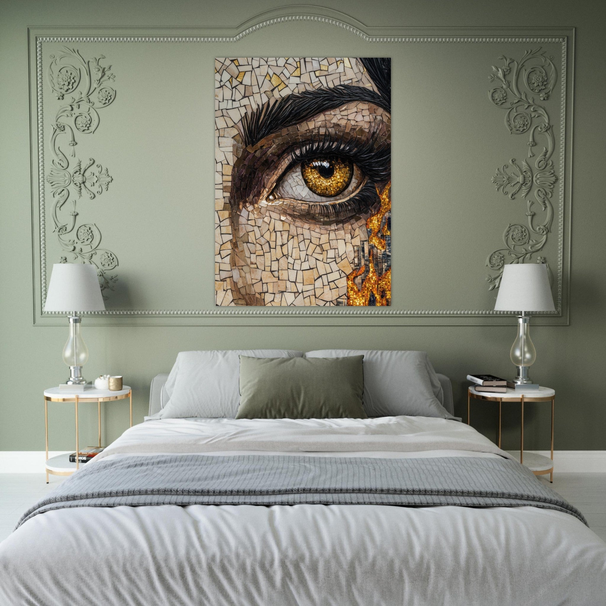 Fine Art Poster Portrait - The Oracles Forbidden Prophecy Byzantine Mosaic 2 - Shop Ai Art WebShop - Digital Art online Store