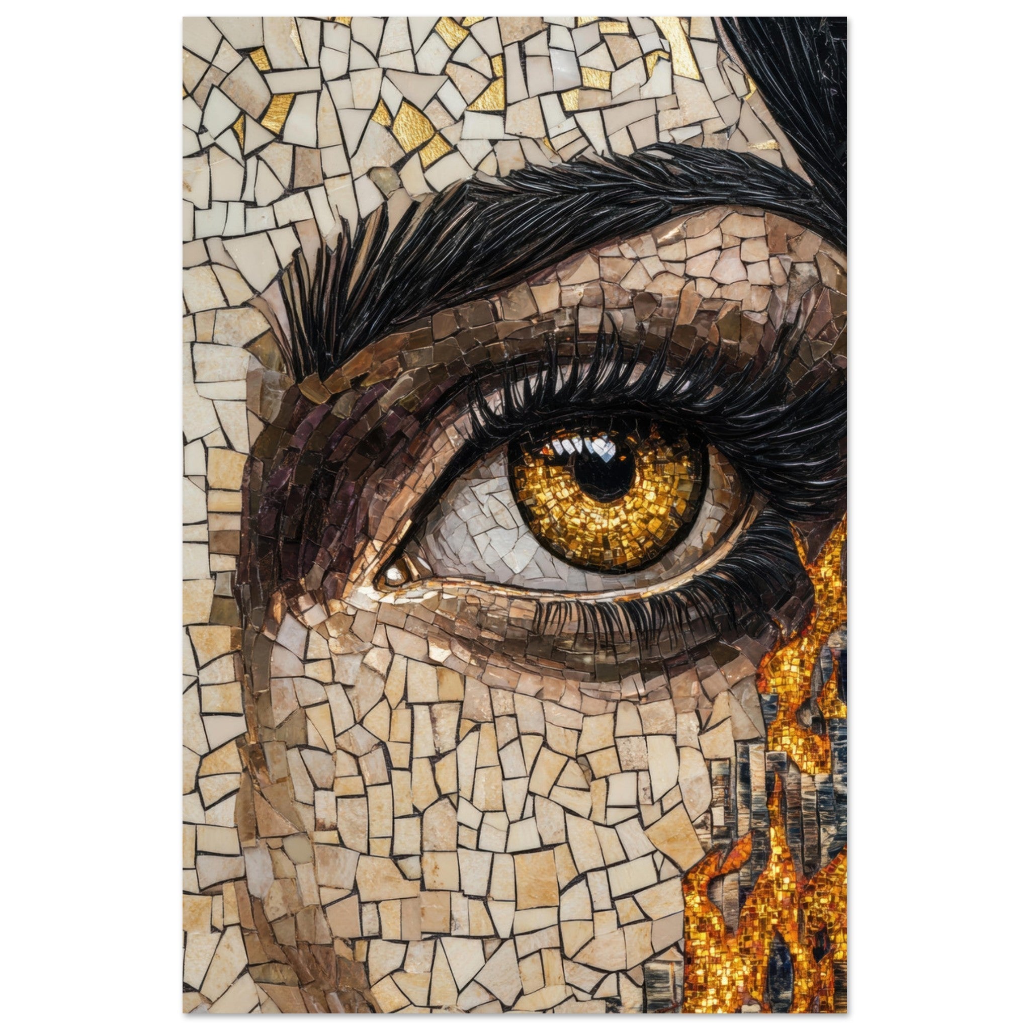 Fine Art Poster Portrait - The Oracles Forbidden Prophecy Byzantine Mosaic 2 - Shop Ai Art WebShop - Digital Art online Store