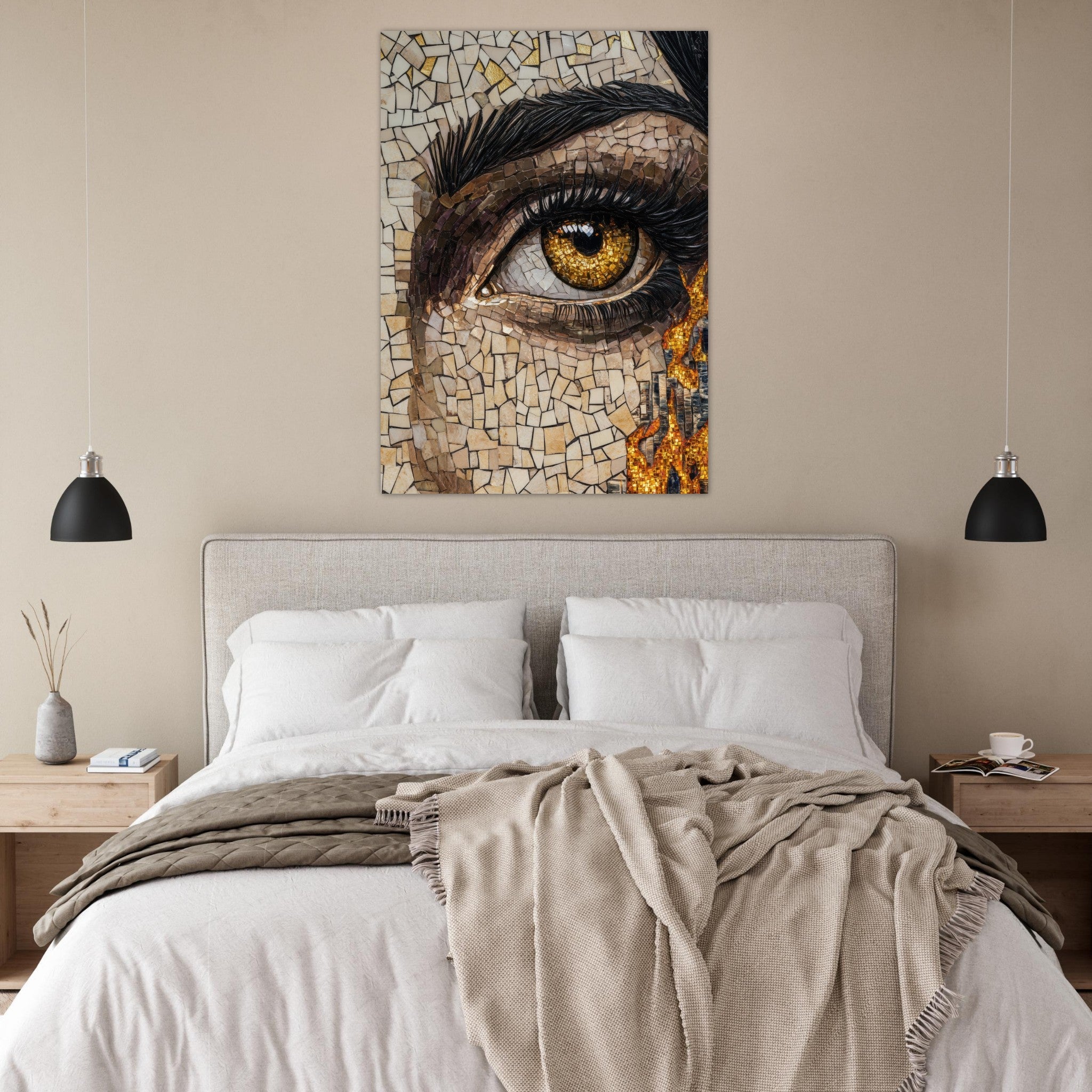 Fine Art Poster Portrait - The Oracles Forbidden Prophecy Byzantine Mosaic 2 - Shop Ai Art WebShop - Digital Art online Store
