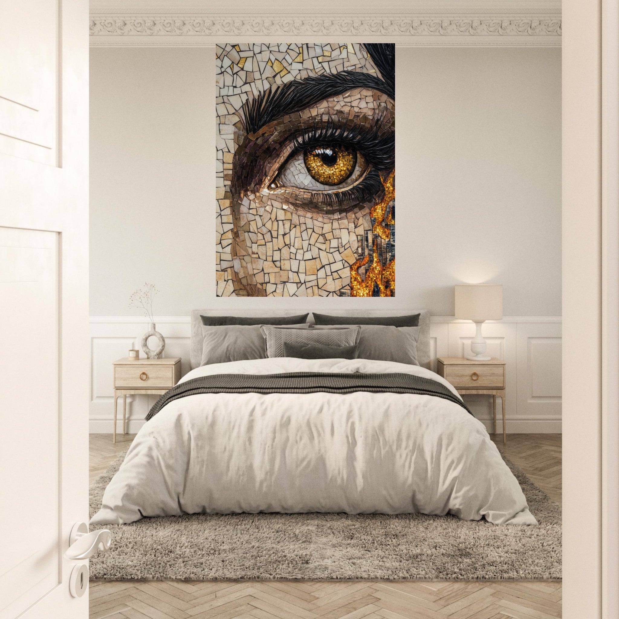 Fine Art Poster Portrait - The Oracles Forbidden Prophecy Byzantine Mosaic 2 - Shop Ai Art WebShop - Digital Art online Store