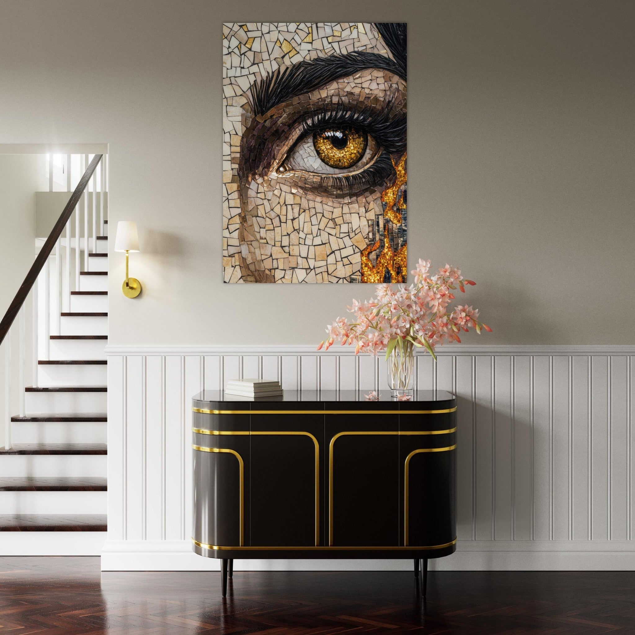 Fine Art Poster Portrait - The Oracles Forbidden Prophecy Byzantine Mosaic 2 - Shop Ai Art WebShop - Digital Art online Store