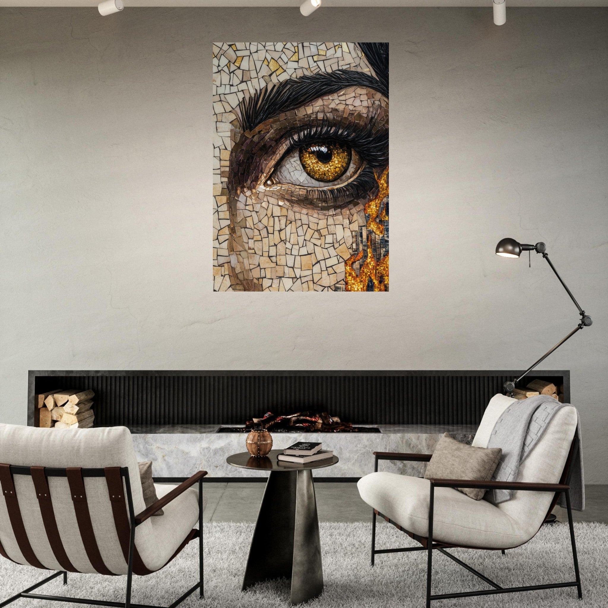 Fine Art Poster Portrait - The Oracles Forbidden Prophecy Byzantine Mosaic 2 - Shop Ai Art WebShop - Digital Art online Store