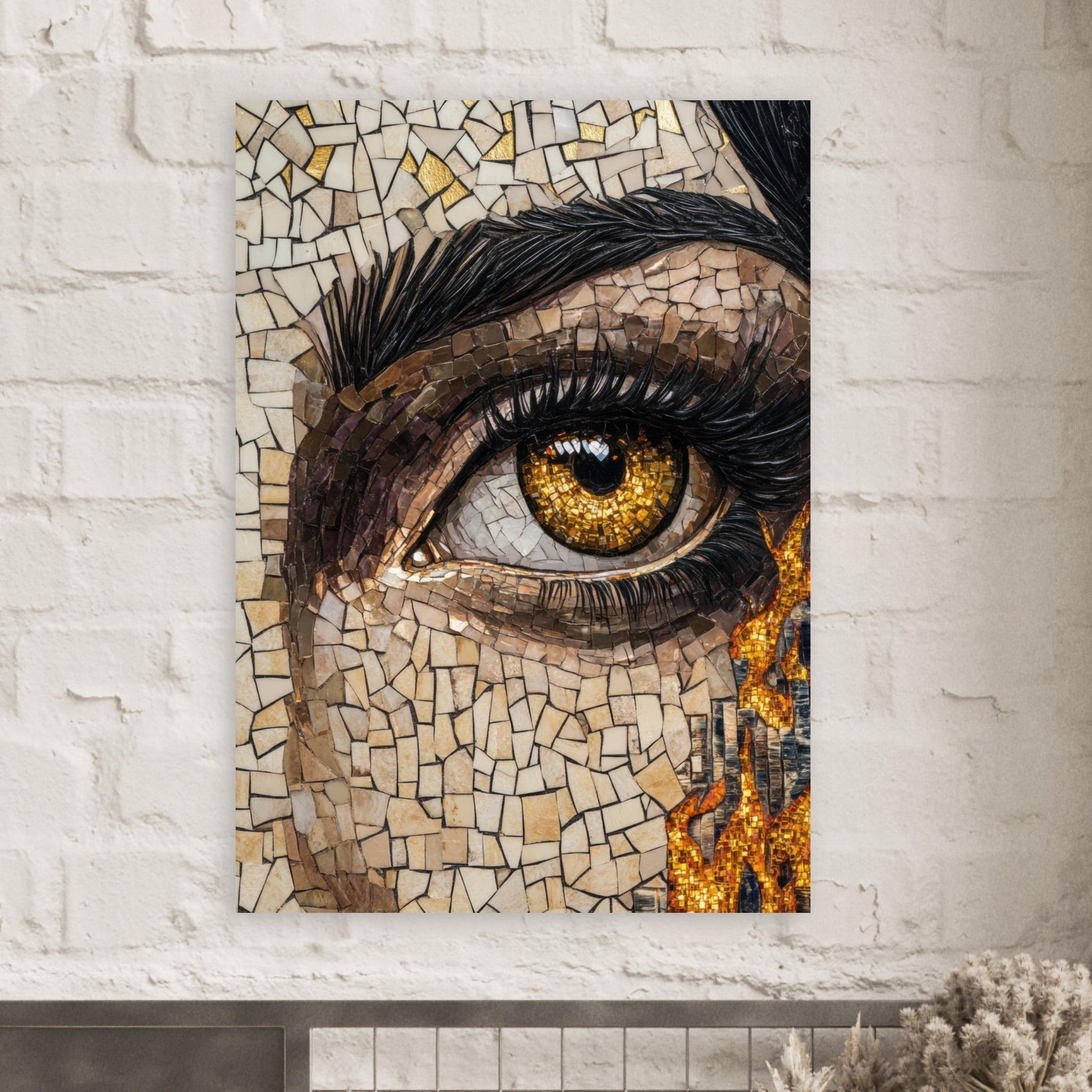Fine Art Poster Portrait - The Oracles Forbidden Prophecy Byzantine Mosaic 2 - Shop Ai Art WebShop - Digital Art online Store