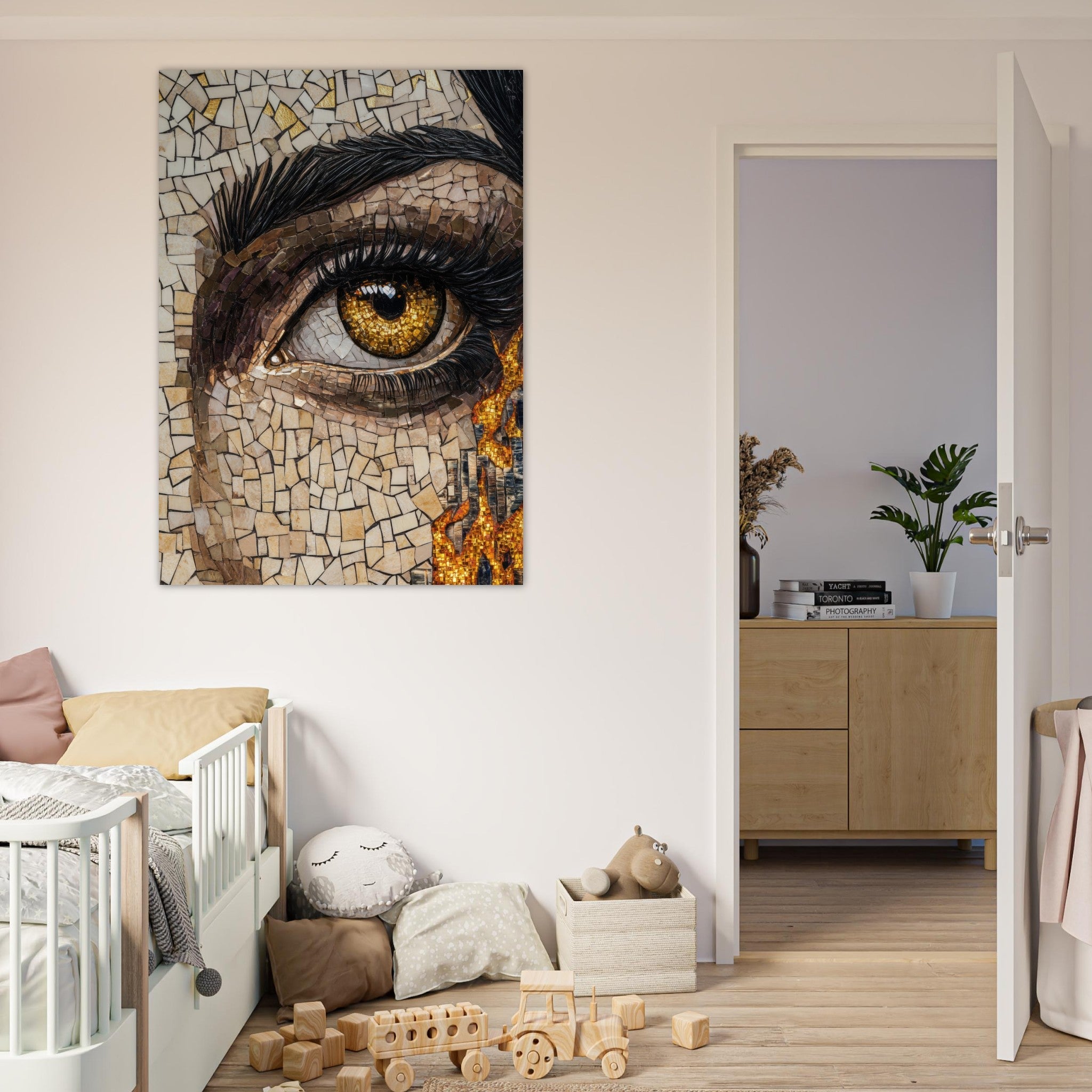 Fine Art Poster Portrait - The Oracles Forbidden Prophecy Byzantine Mosaic 2 - Shop Ai Art WebShop - Digital Art online Store