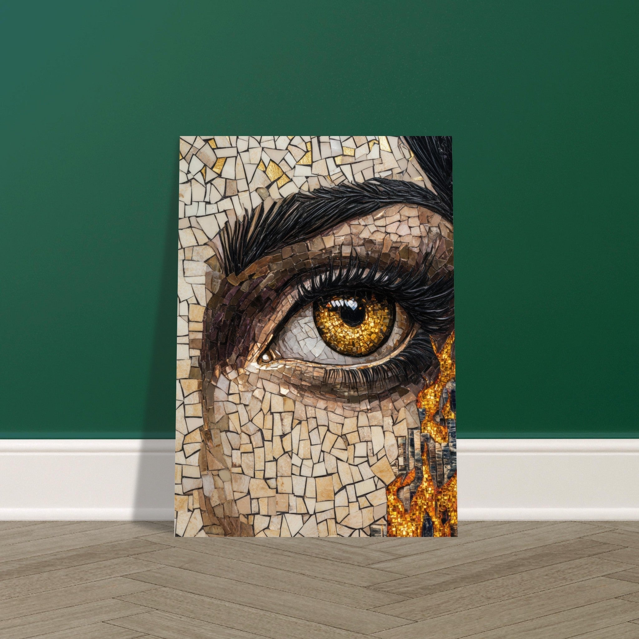Fine Art Poster Portrait - The Oracles Forbidden Prophecy Byzantine Mosaic 2 - Shop Ai Art WebShop - Digital Art online Store