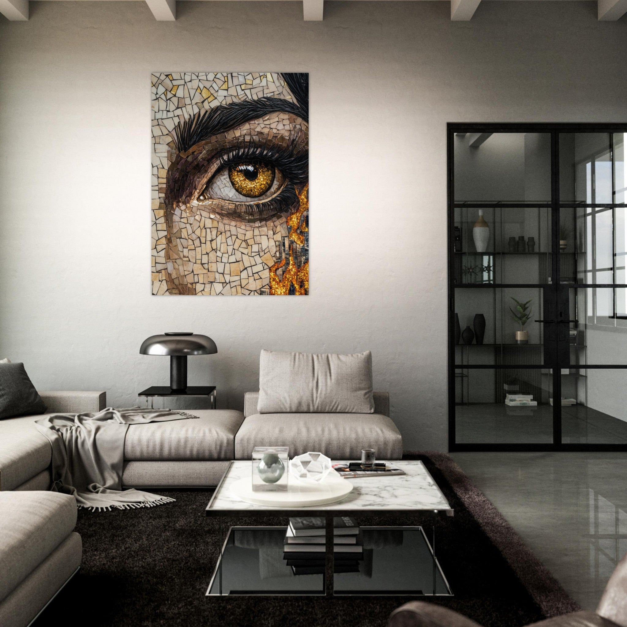 Fine Art Poster Portrait - The Oracles Forbidden Prophecy Byzantine Mosaic 2 - Shop Ai Art WebShop - Digital Art online Store