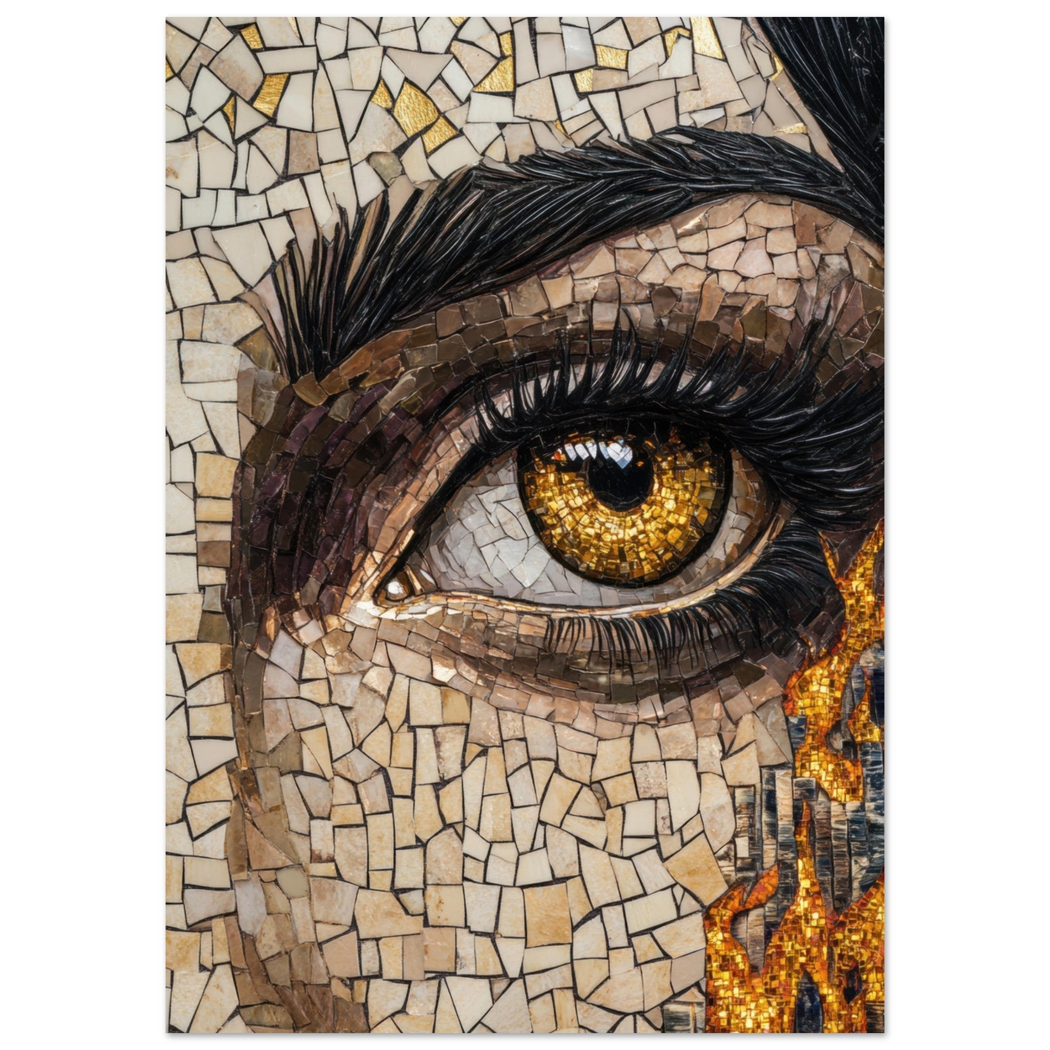 Fine Art Poster Portrait - The Oracles Forbidden Prophecy Byzantine Mosaic 2 - Shop Ai Art WebShop - Digital Art online Store