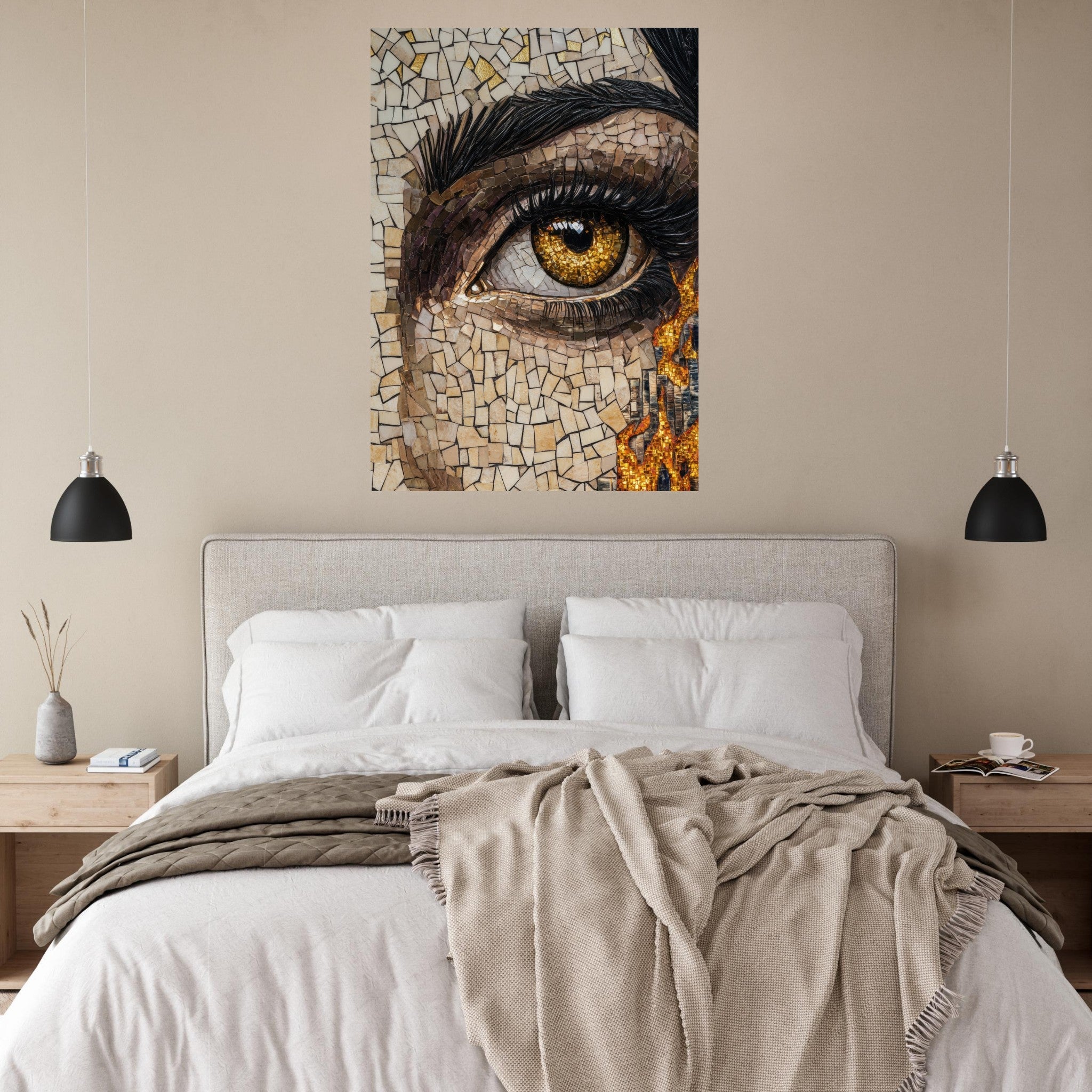 Fine Art Poster Portrait - The Oracles Forbidden Prophecy Byzantine Mosaic 2 - Shop Ai Art WebShop - Digital Art online Store