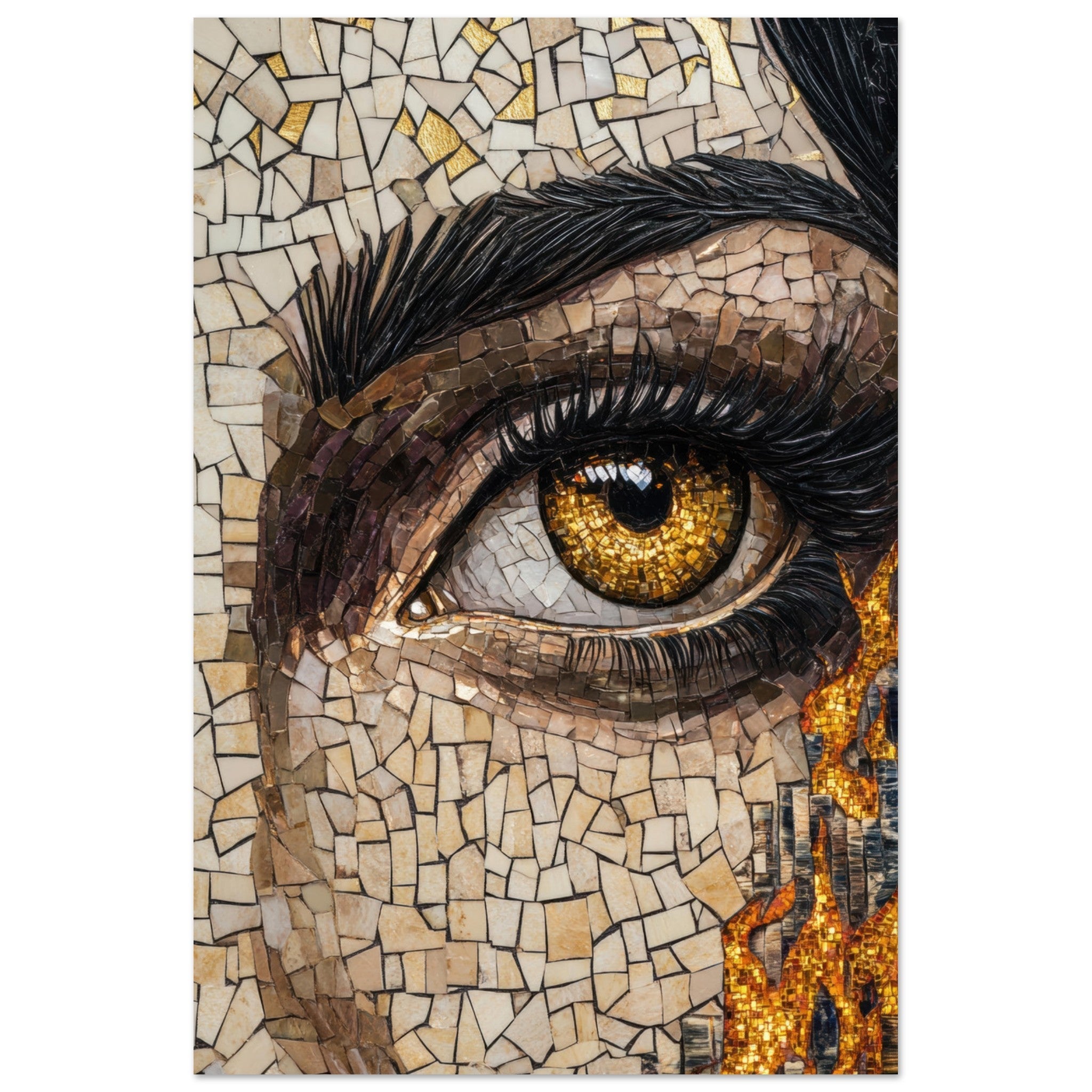 Fine Art Poster Portrait - The Oracles Forbidden Prophecy Byzantine Mosaic 2 - Shop Ai Art WebShop - Digital Art online Store