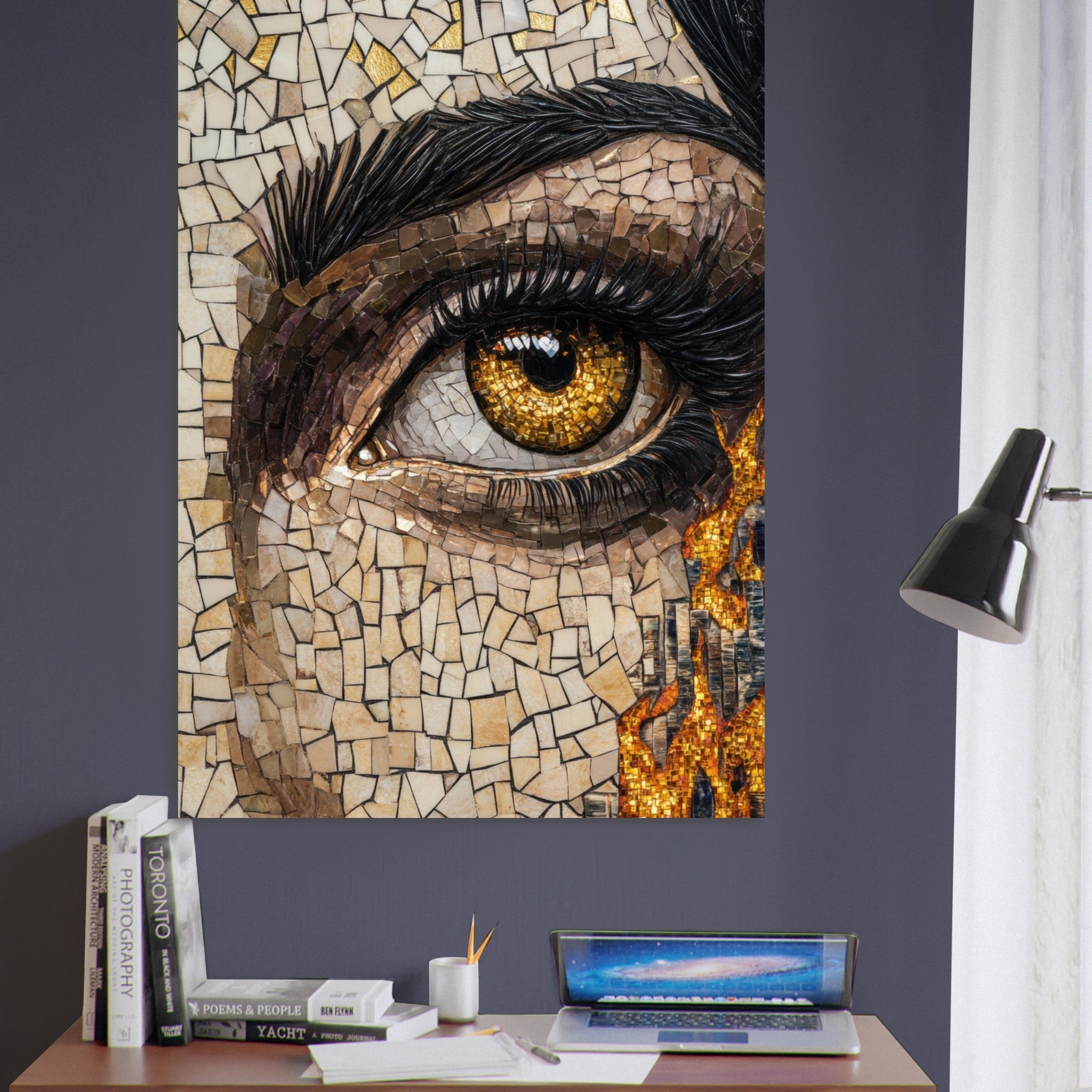 Fine Art Poster Portrait - The Oracles Forbidden Prophecy Byzantine Mosaic 2 - Shop Ai Art WebShop - Digital Art online Store
