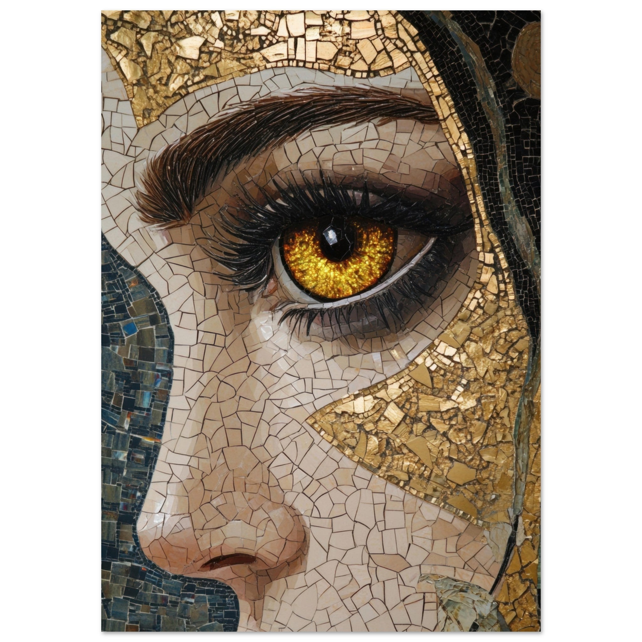 Fine Art Poster Portrait - The Oracles Forbidden Prophecy Byzantine Mosaic - Shop Ai Art WebShop - Digital Art online Store