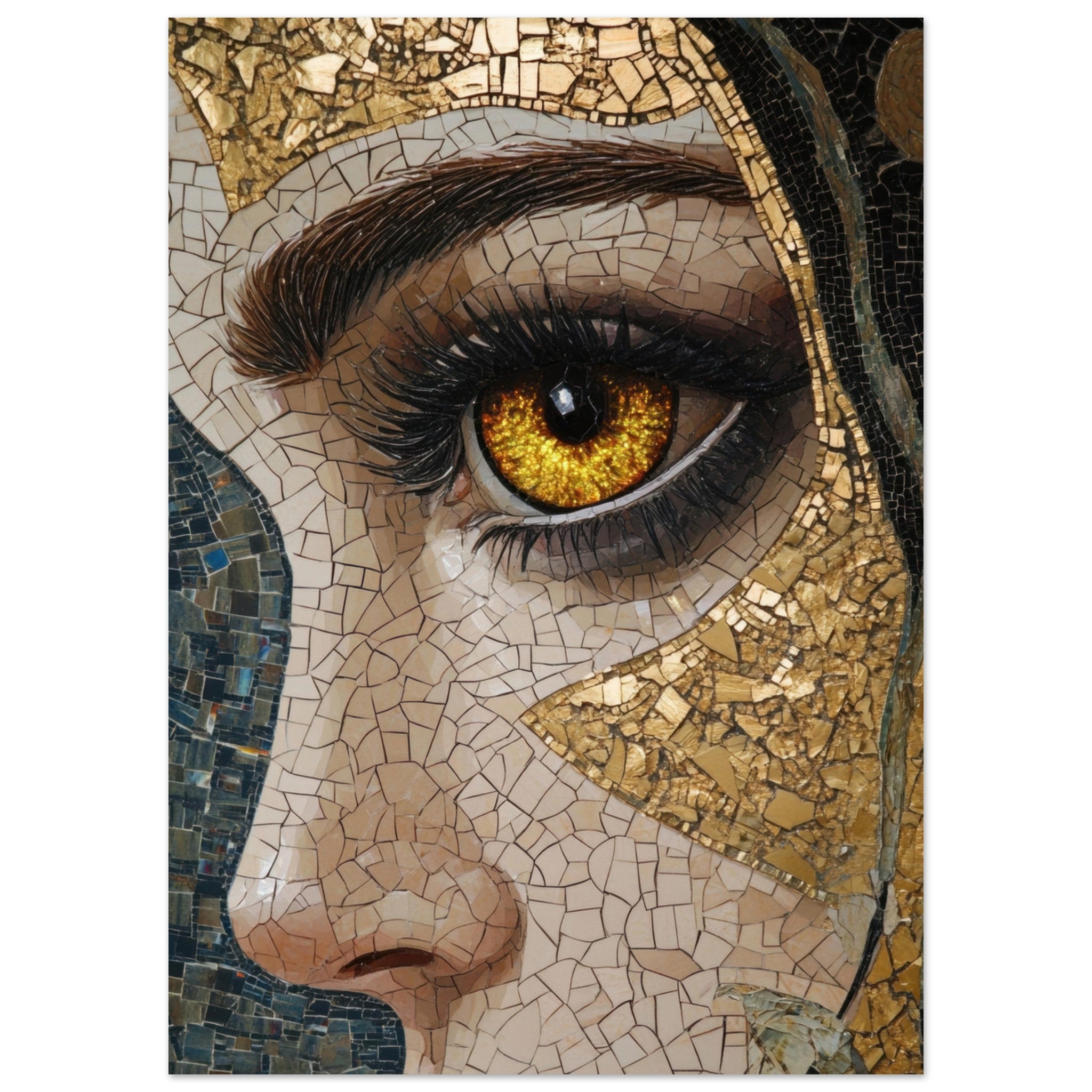 Fine Art Poster Portrait - The Oracles Forbidden Prophecy Byzantine Mosaic - Shop Ai Art WebShop - Digital Art online Store