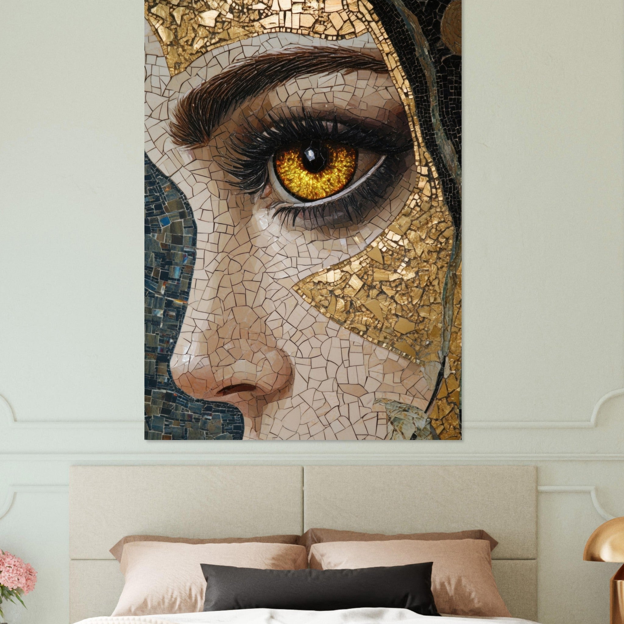 Fine Art Poster Portrait - The Oracles Forbidden Prophecy Byzantine Mosaic - Shop Ai Art WebShop - Digital Art online Store