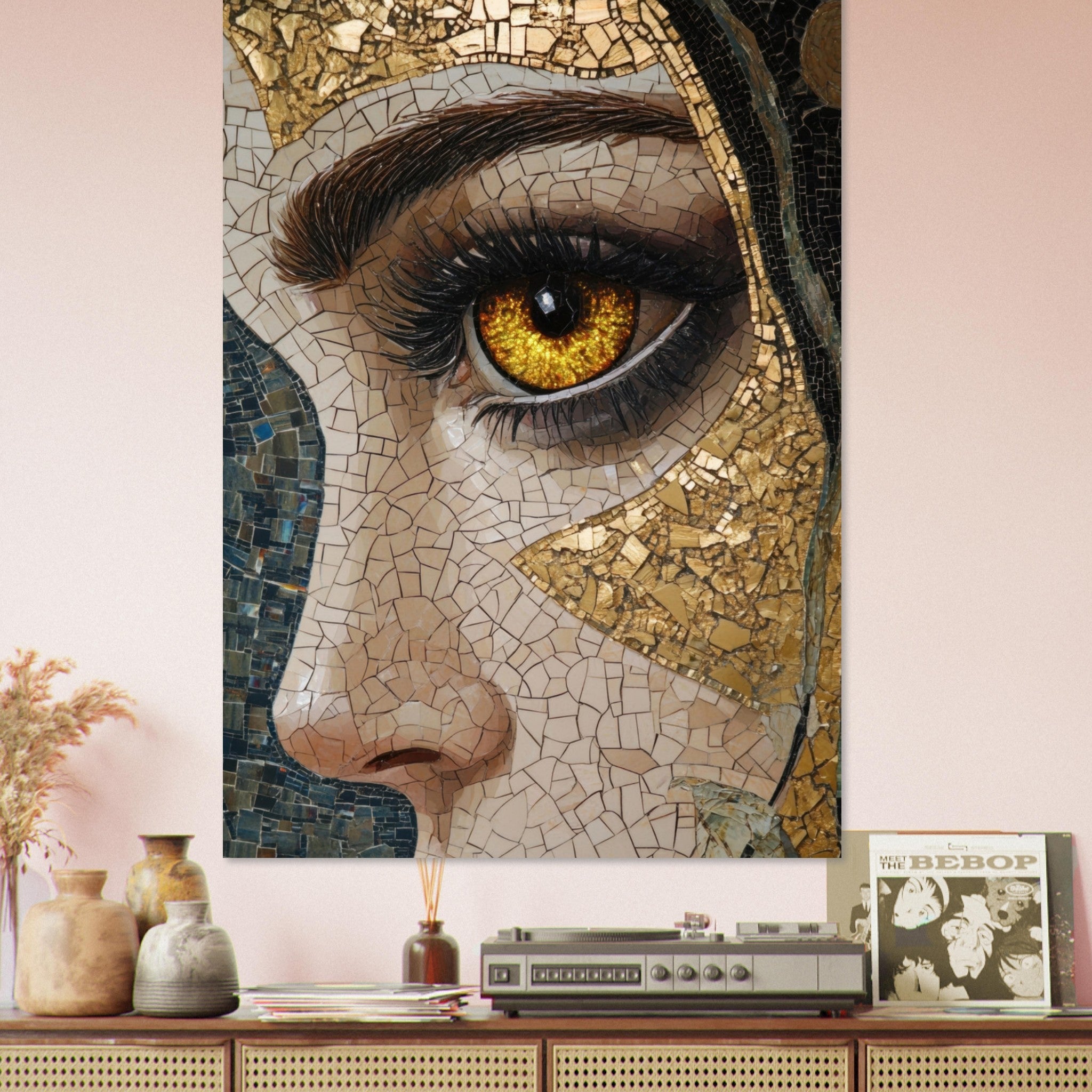 Fine Art Poster Portrait - The Oracles Forbidden Prophecy Byzantine Mosaic - Shop Ai Art WebShop - Digital Art online Store