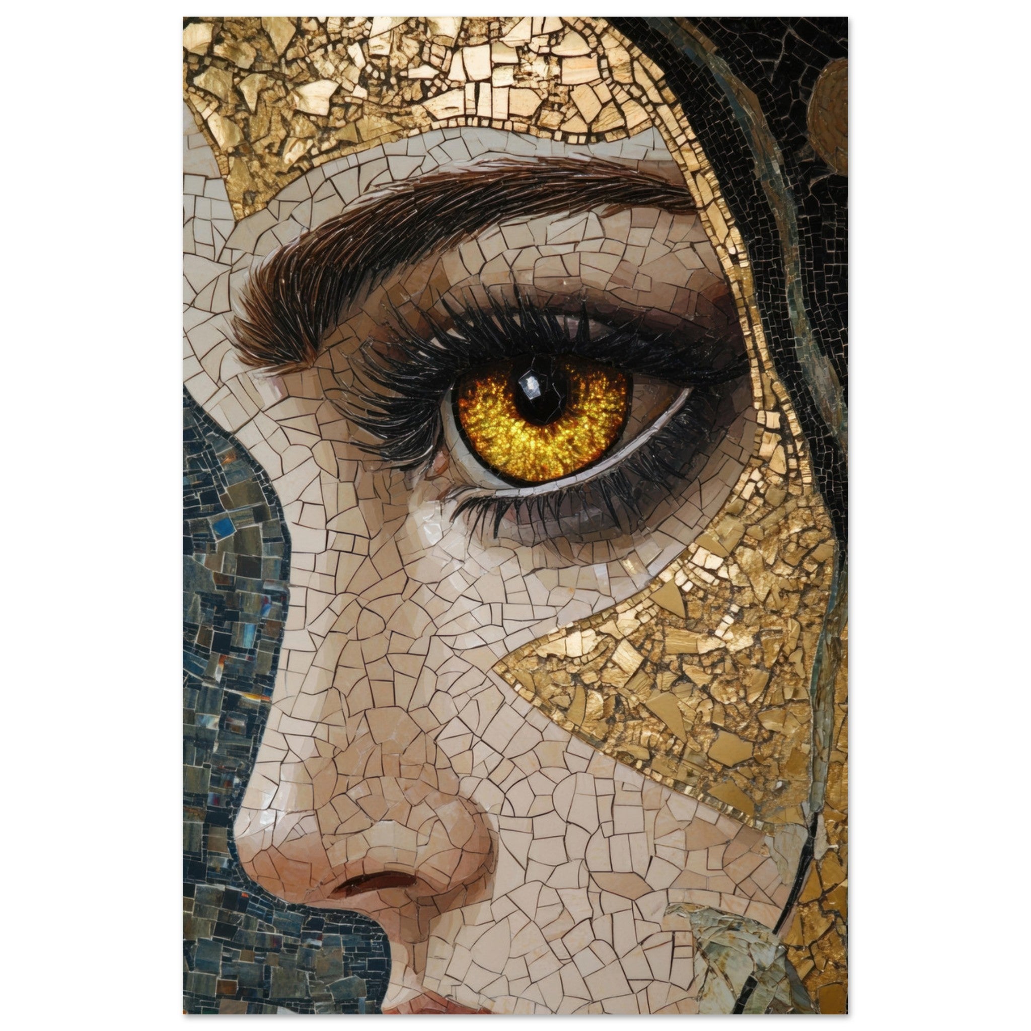 Fine Art Poster Portrait - The Oracles Forbidden Prophecy Byzantine Mosaic - Shop Ai Art WebShop - Digital Art online Store