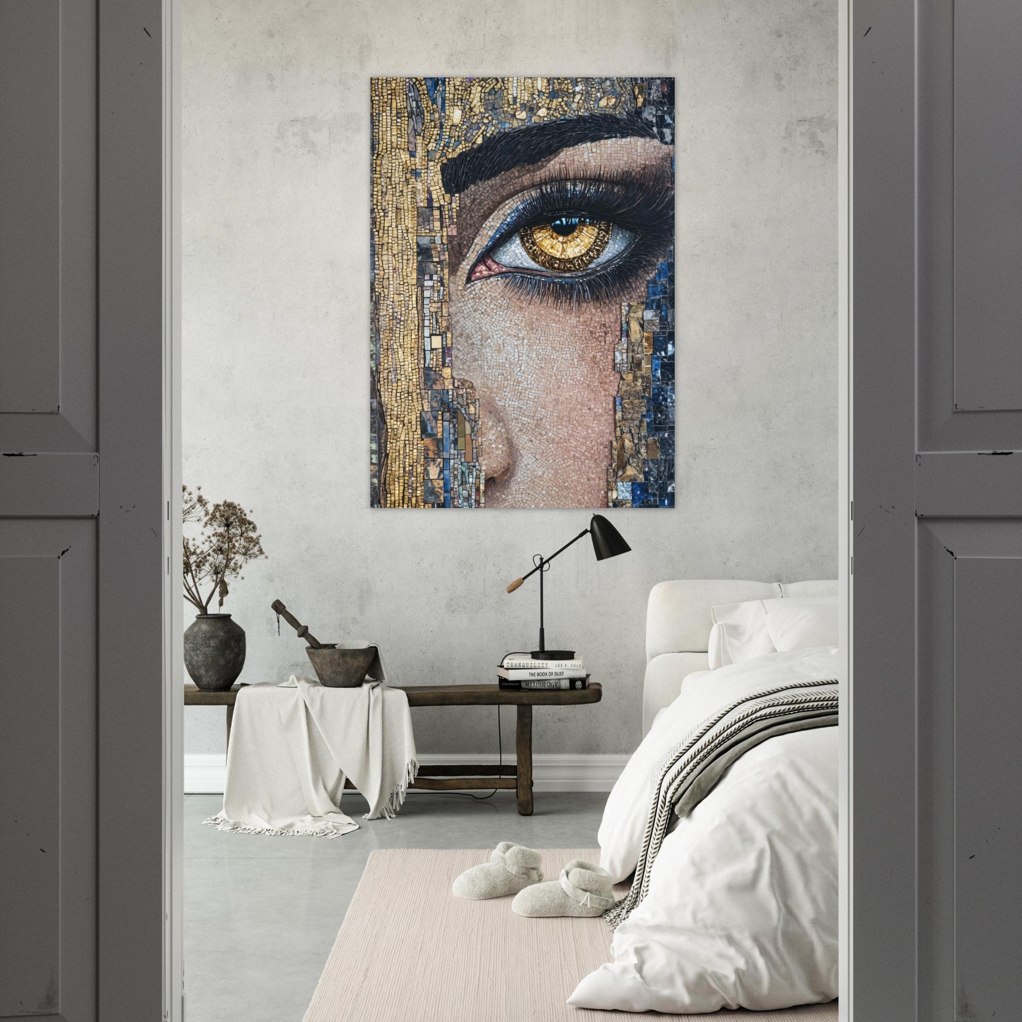 Fine Art Poster Portrait - The Oracles Forbidden Prophecy Byzantine Mosaic 6 - Shop Ai Art WebShop - Digital Art online Store