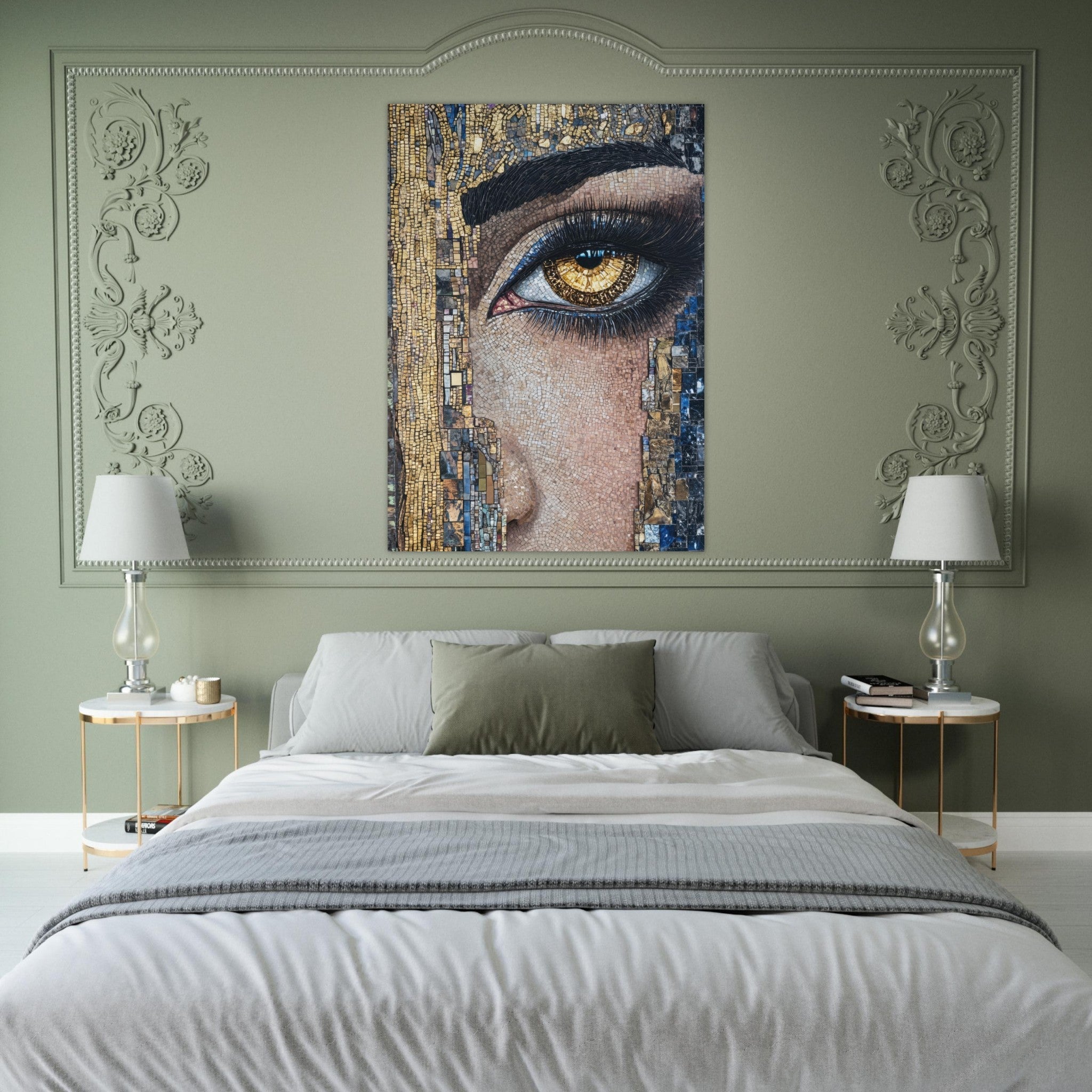 Fine Art Poster Portrait - The Oracles Forbidden Prophecy Byzantine Mosaic 6 - Shop Ai Art WebShop - Digital Art online Store