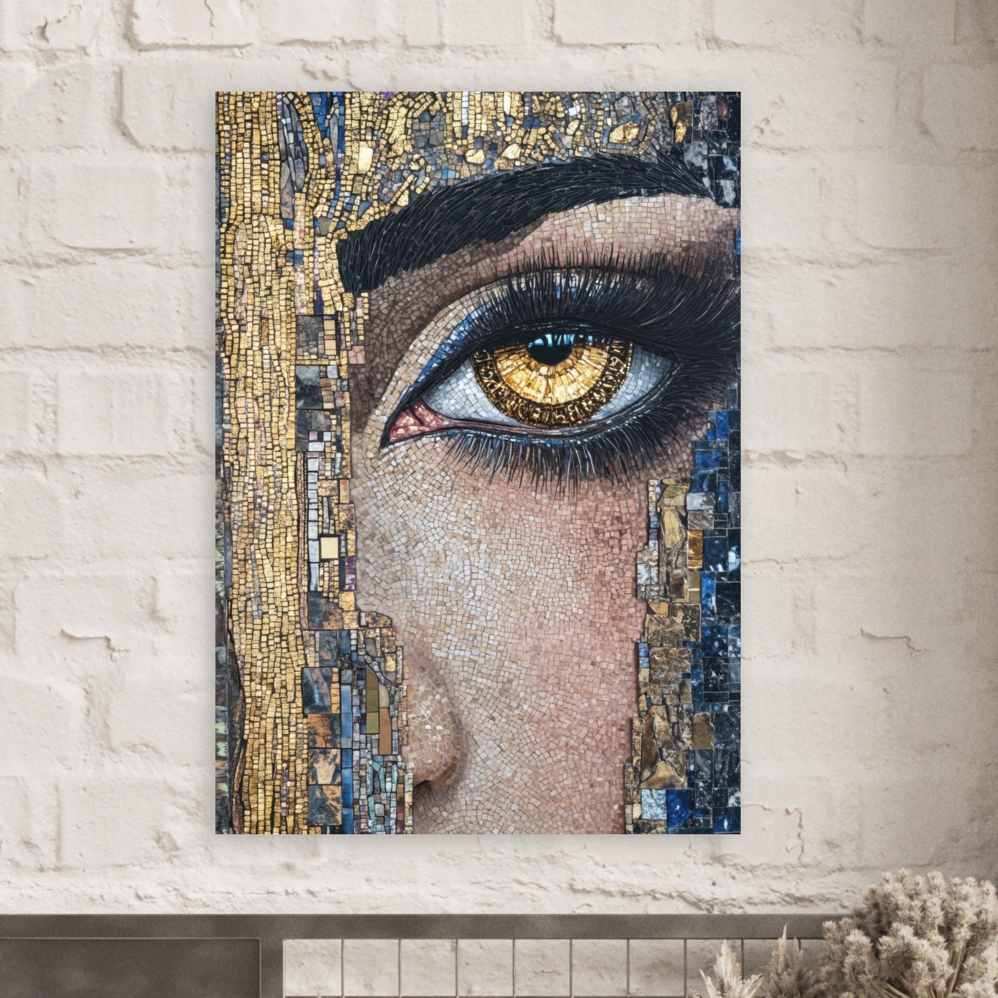 Fine Art Poster Portrait - The Oracles Forbidden Prophecy Byzantine Mosaic 6 - Shop Ai Art WebShop - Digital Art online Store